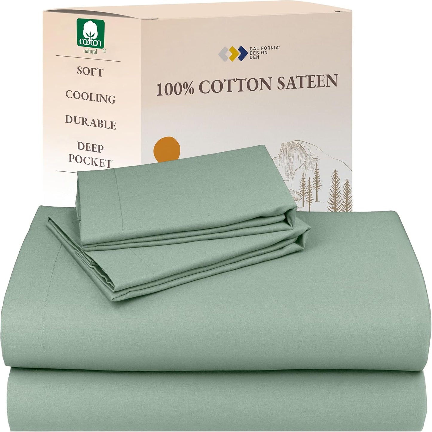 California Design Den King Size Cotton Bed Sheets Set - Soft & Durable