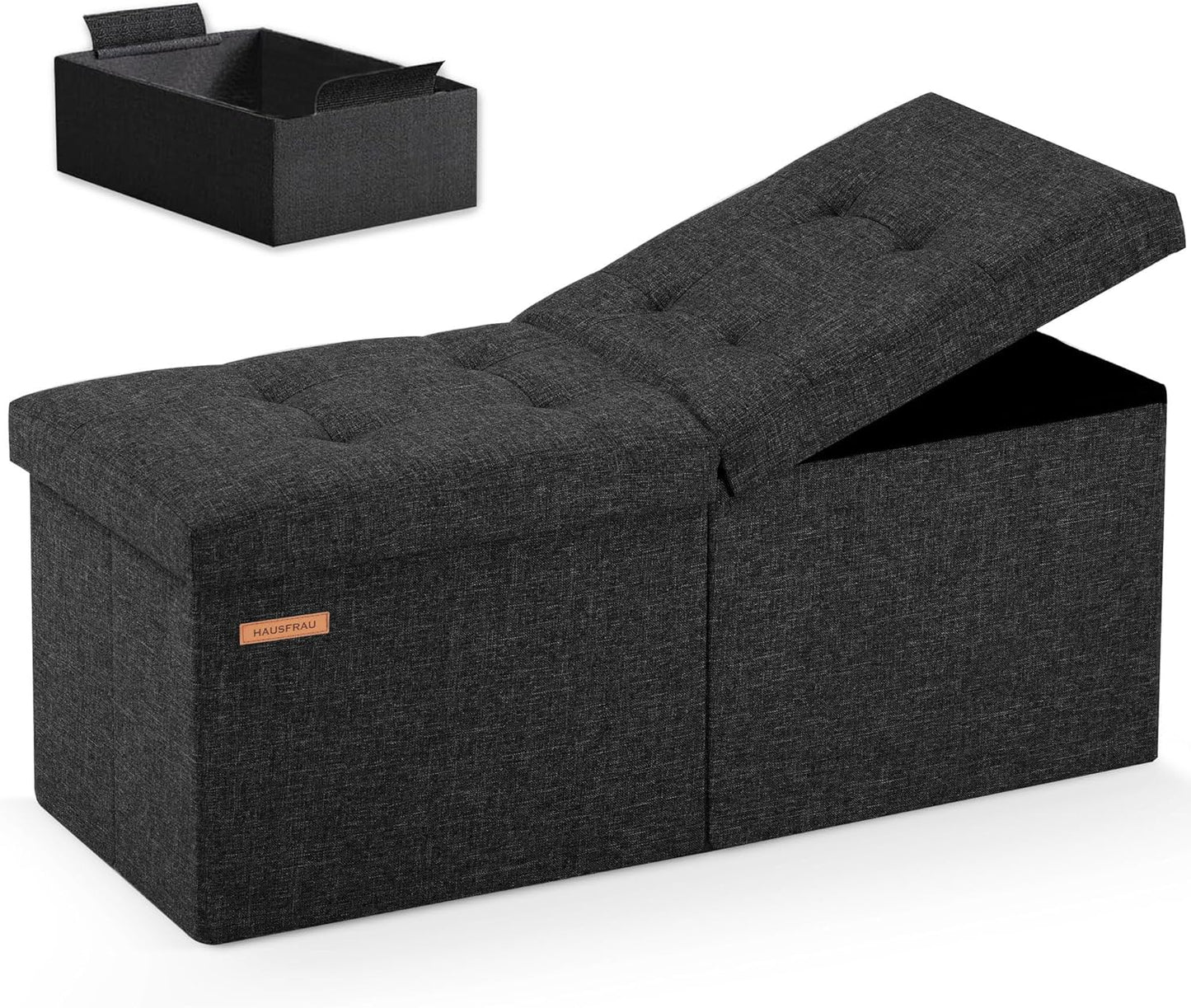 31.5 Inches Folding Ottoman with Storage for Stylish Living