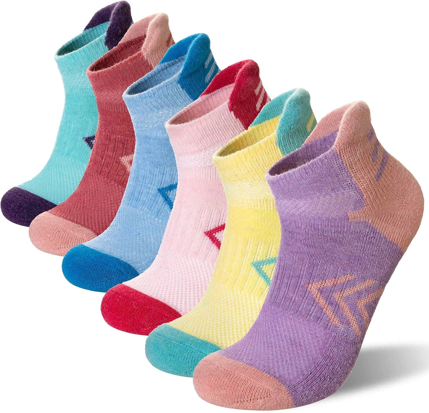 Velice Merino Wool Ankle Socks 6 Pairs | Compression Support