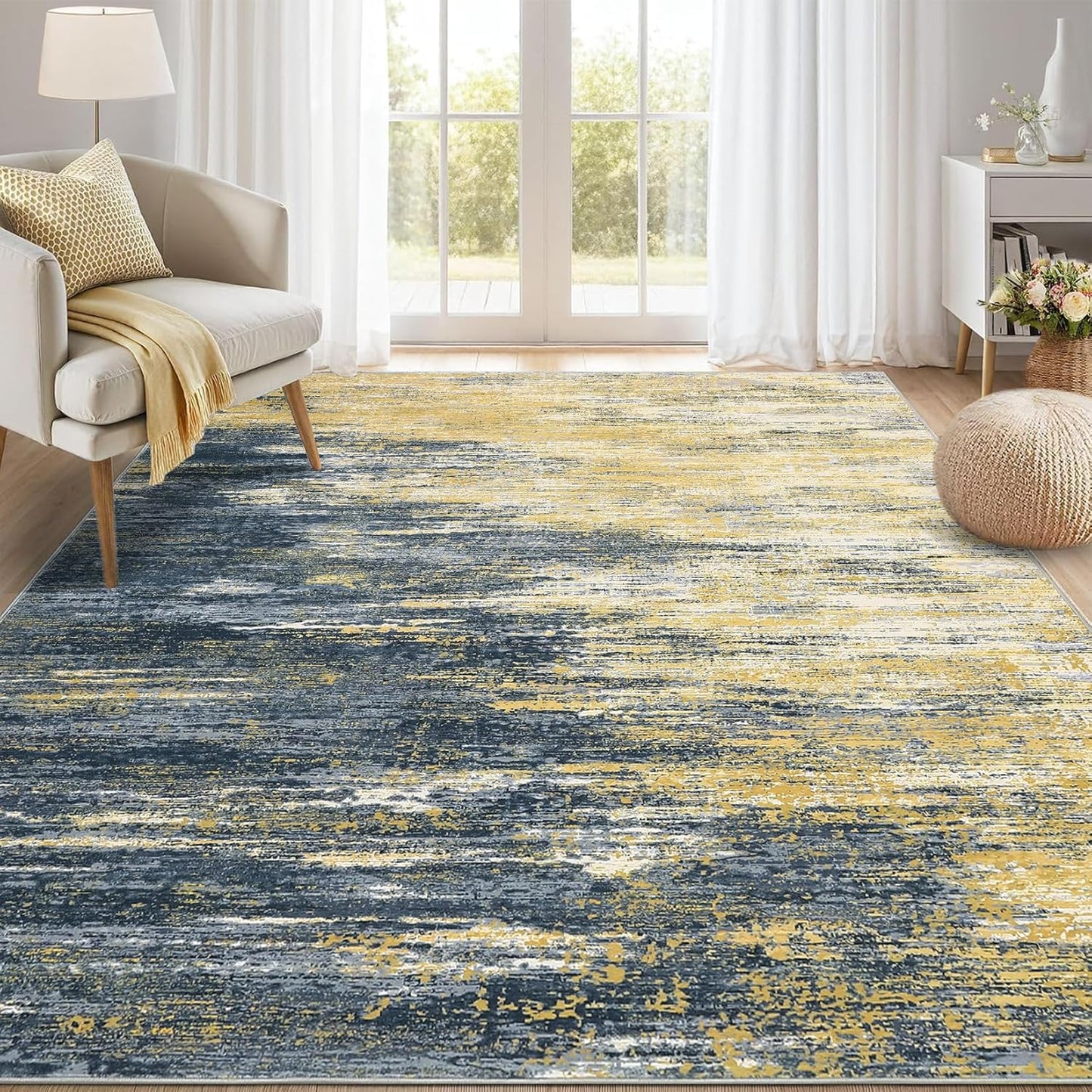 Modern Abstract Living Room Rug 8x10 for Cozy Home Decor