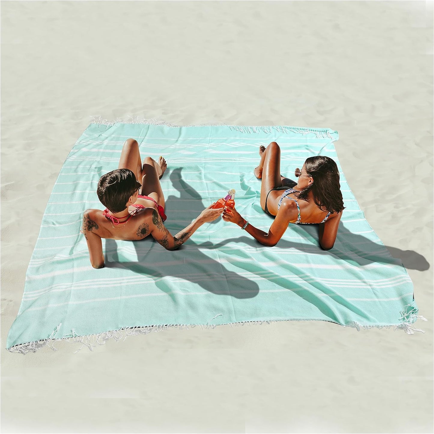 Antfuny Giant Boho Throw - XL Aqua