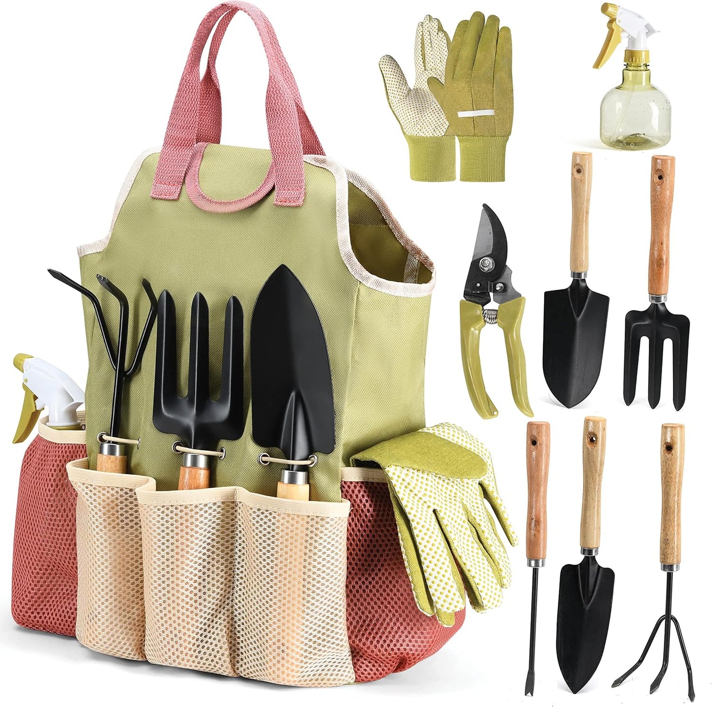 Gardening Tools Set of 10 - Complete Heavy Duty Garden Tools