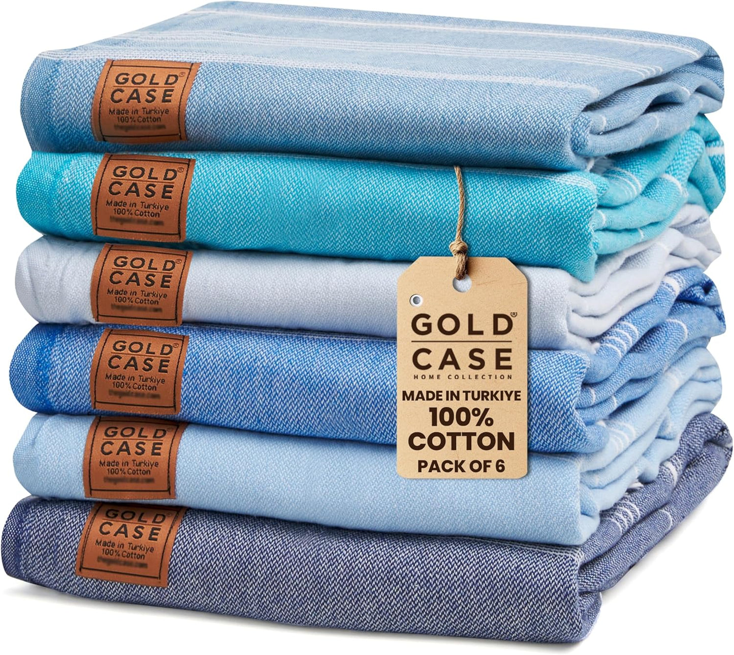 Lycia Turkish Beach Towel Set of 6 - Quick Dry & Sand Free