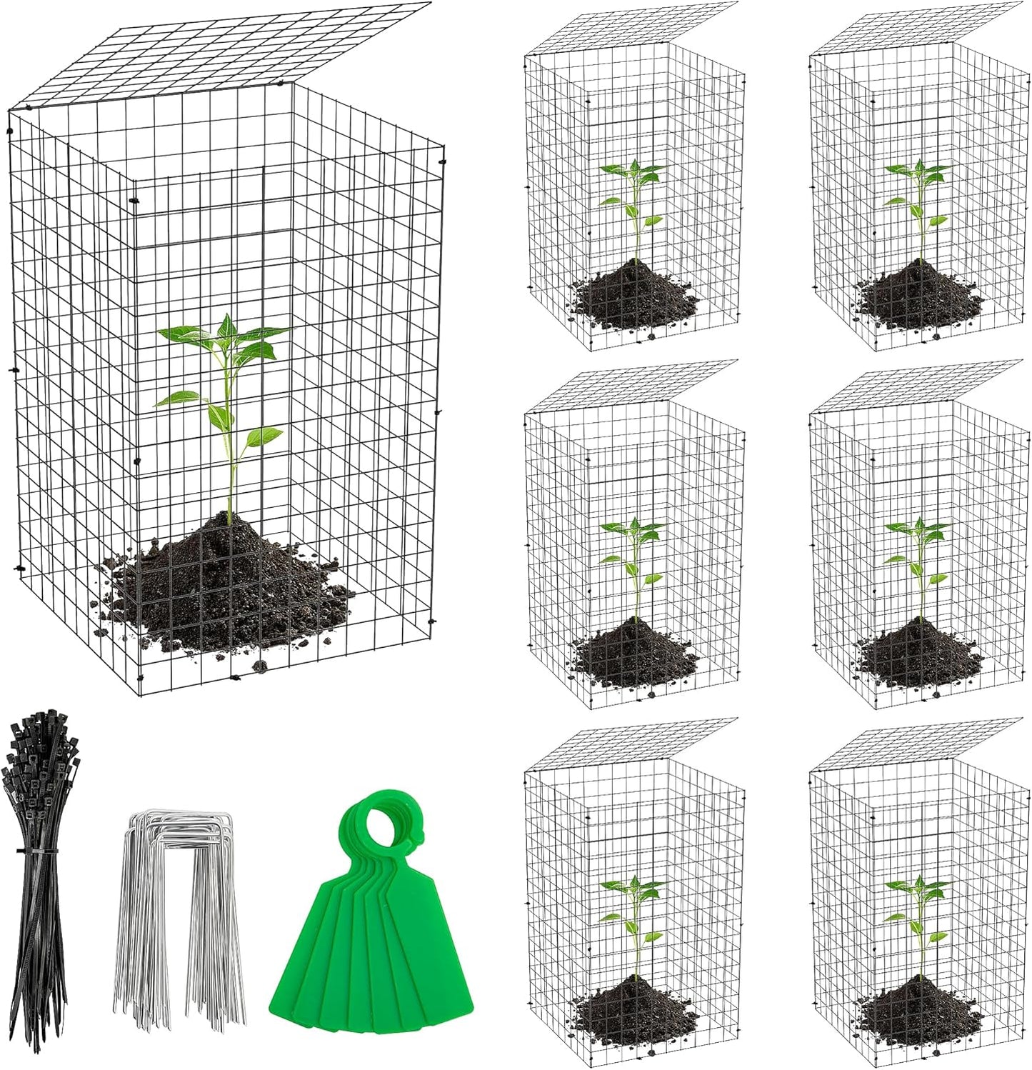 Adnee 7 Pack Wire Plant Protector Cages for Garden Plants