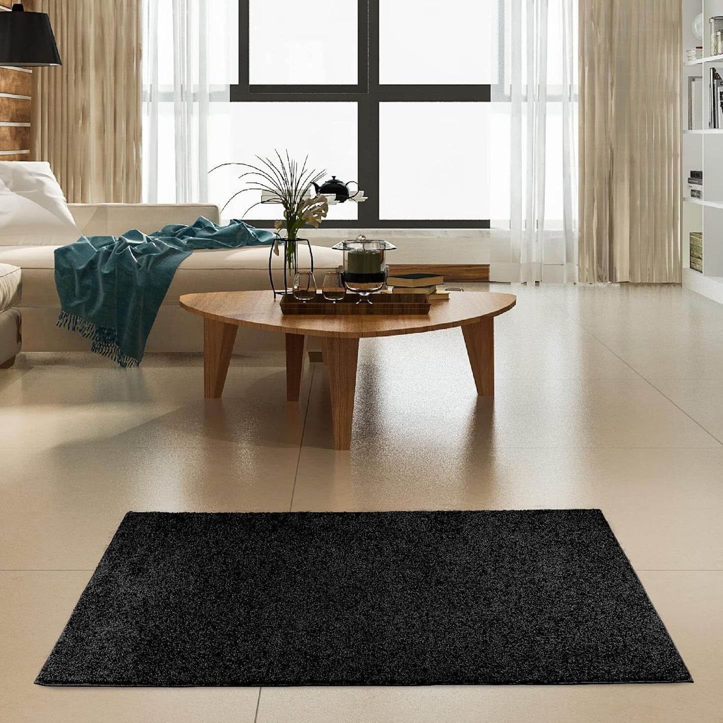 Ambiant Pet Friendly Solid Color Area Rug - 5ft x 7ft Rectangle