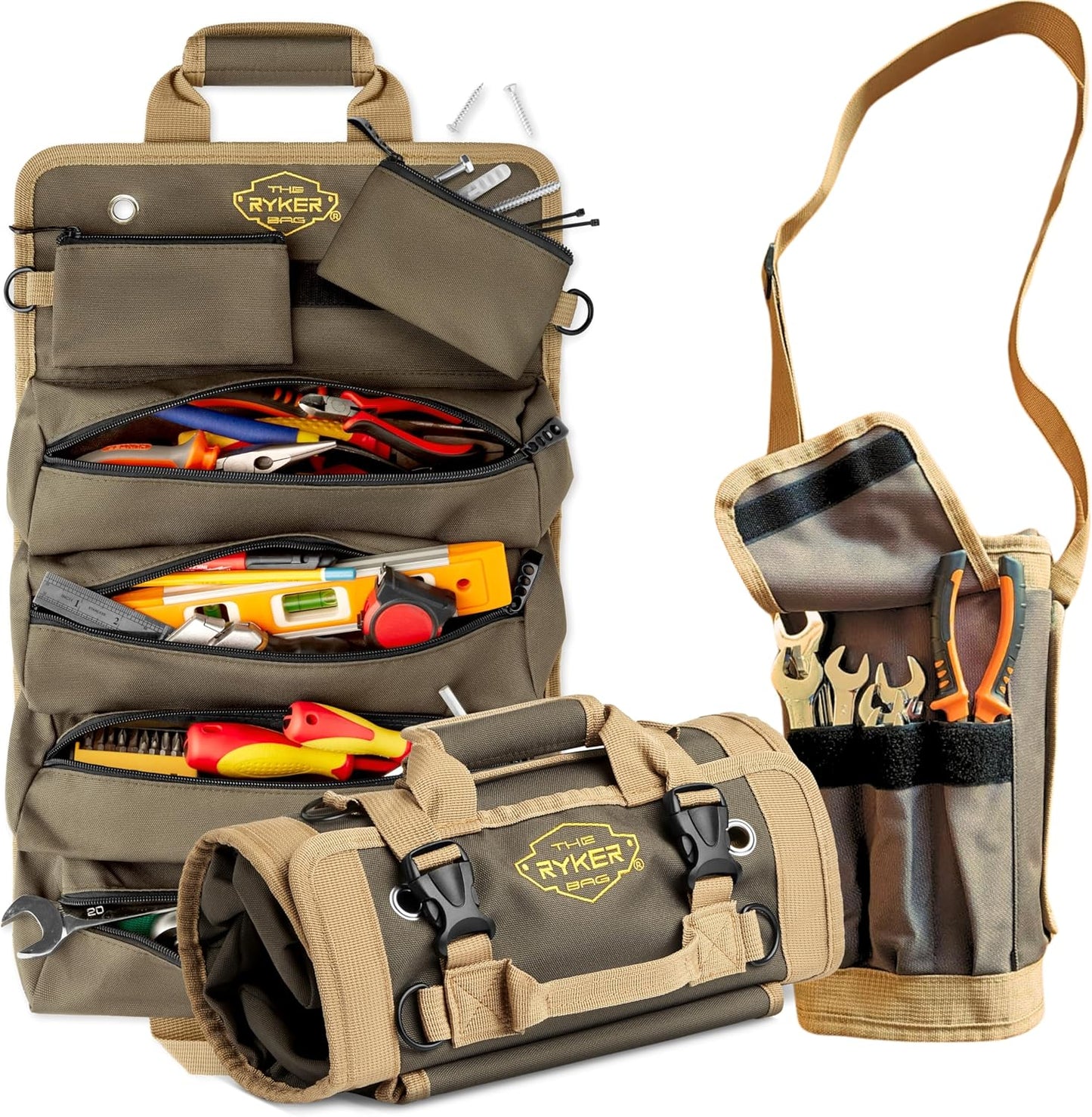 Ryker Roll Up Tool Bag Organizer for Mechanics and Dads