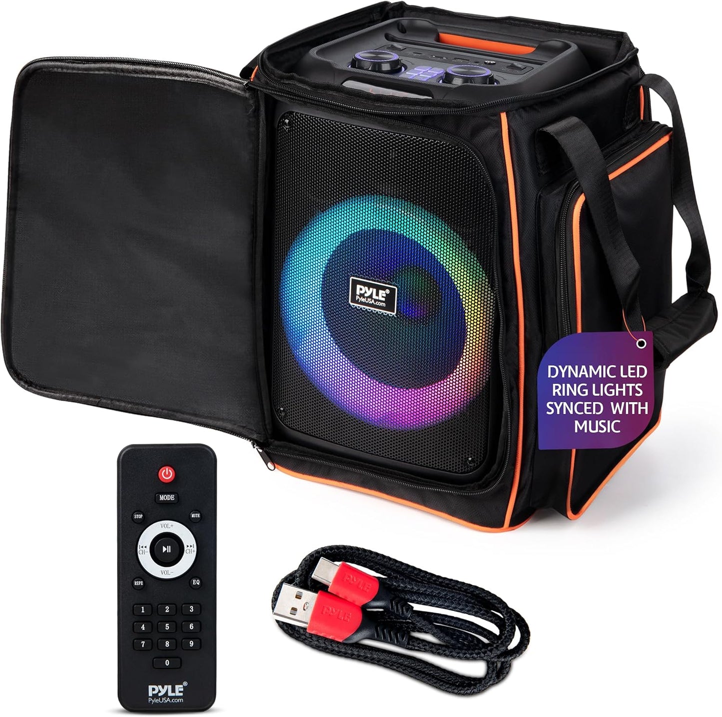 Pyle Audio Bluetooth Party Speaker with Powerful Bass and Treble