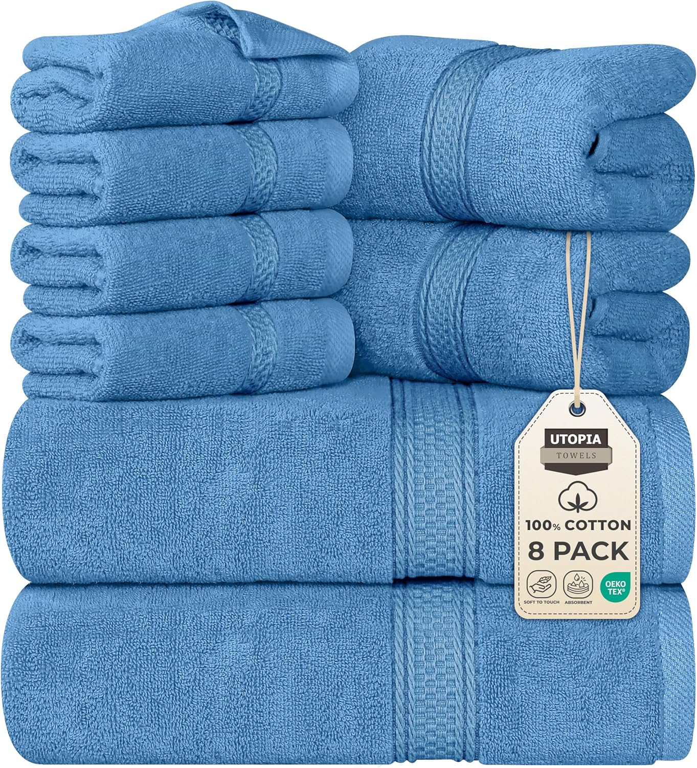 Premium 8 Piece Towel Set for Spa, Gym, and Everyday Use