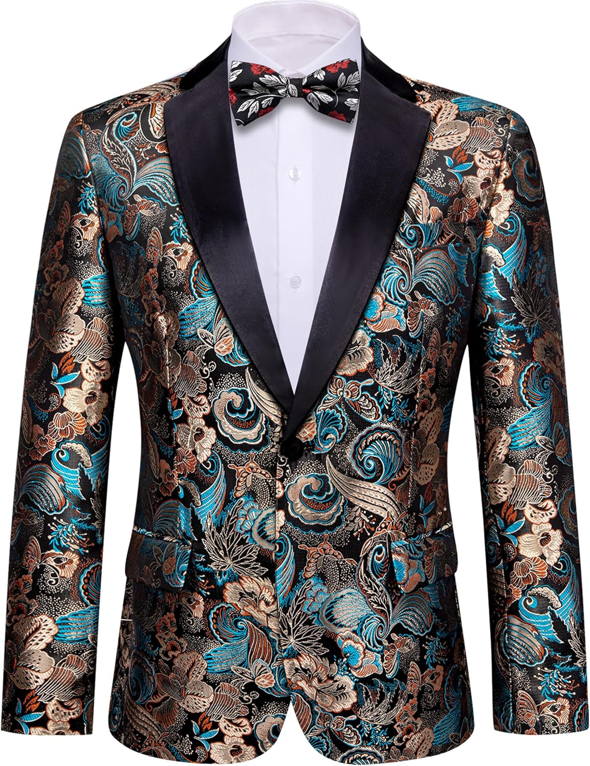 Barry.Wang Blazer for Men Paisley Sport Coat Lightweight Jacket
