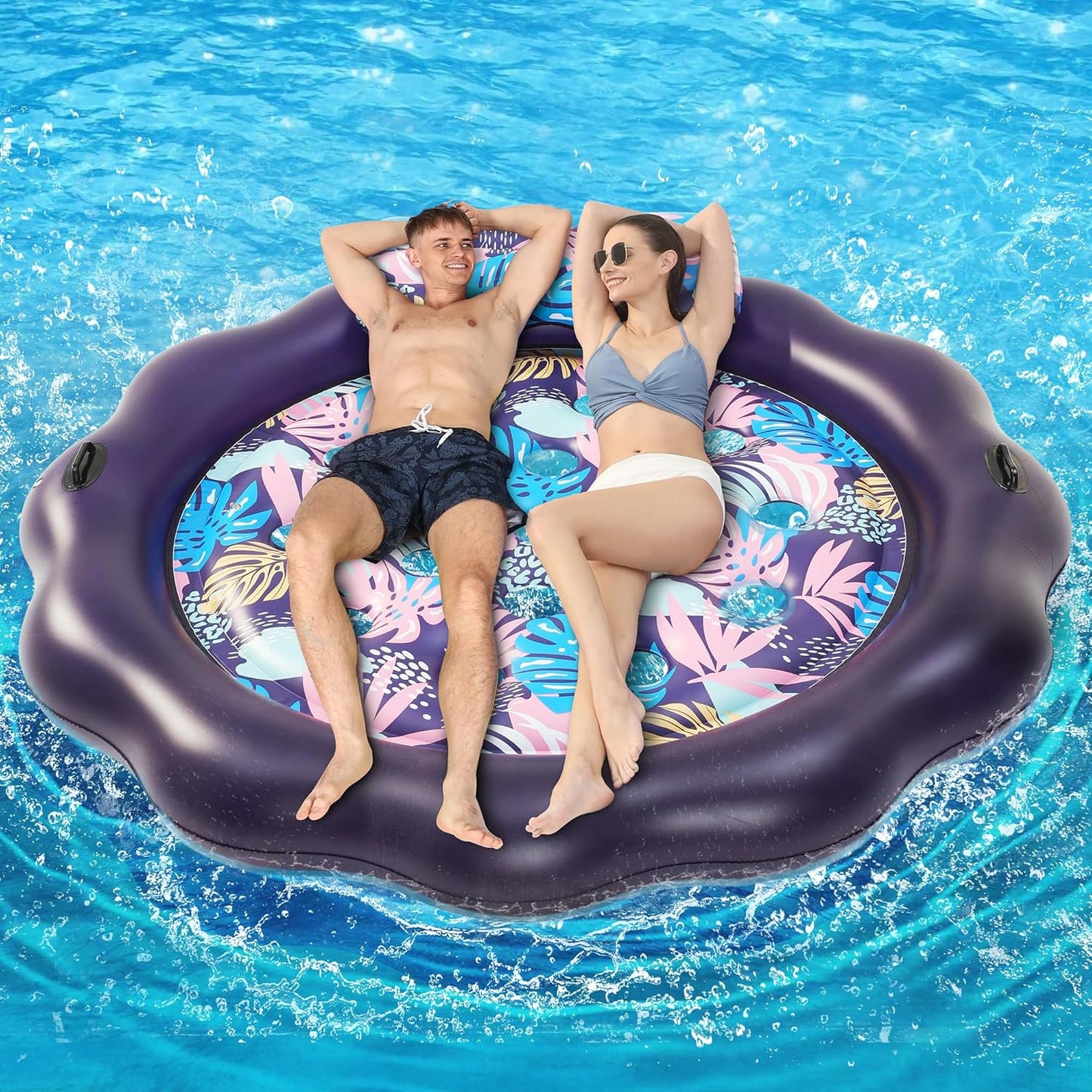 Inflatable Pool Float Mat with Headrest for Ultimate Relaxation