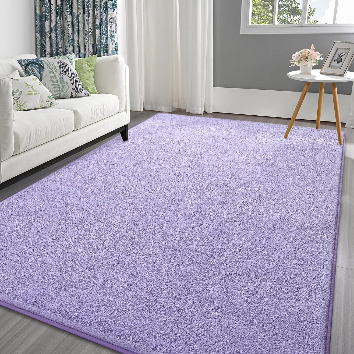 Pettop Area Rugs for Bedroom Living Room, 6x9 Light Purple