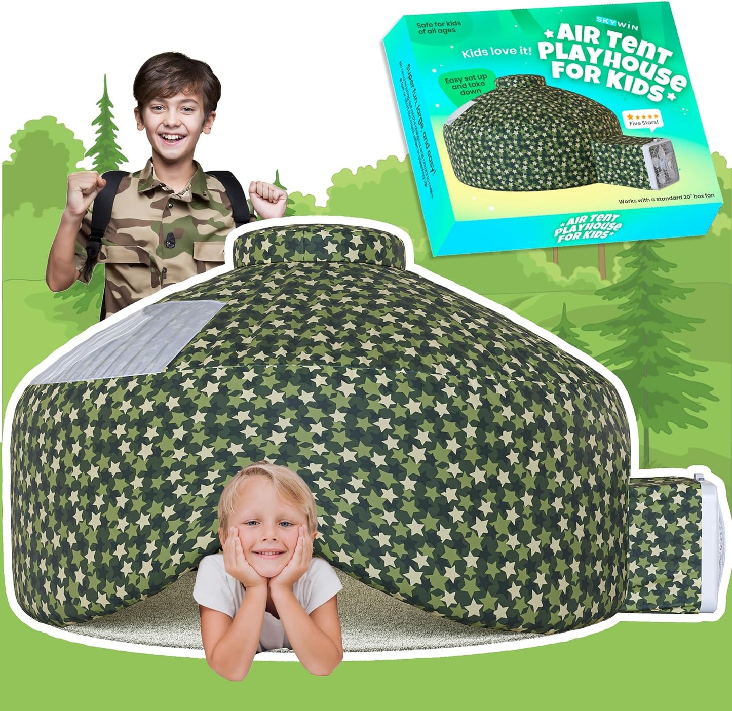 Inflatable Kids Fort Sets Up Instantly!