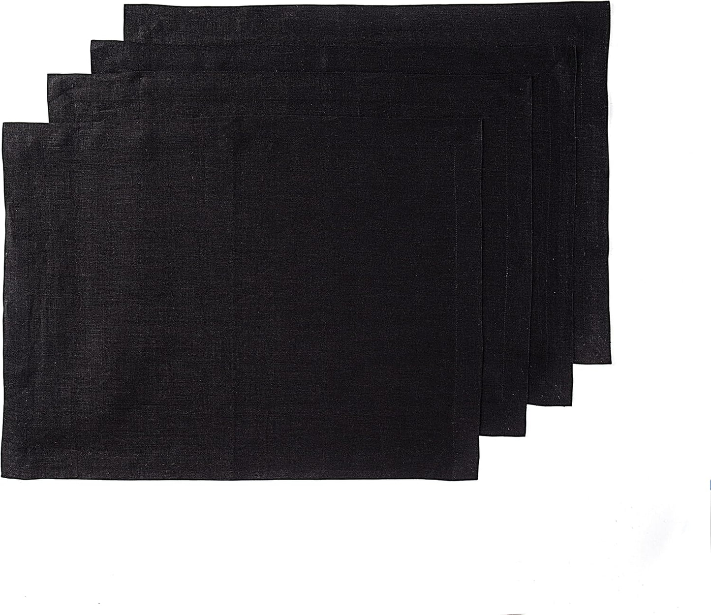 Linen Black Placemats Set of 4 for Fall and Holiday Dining