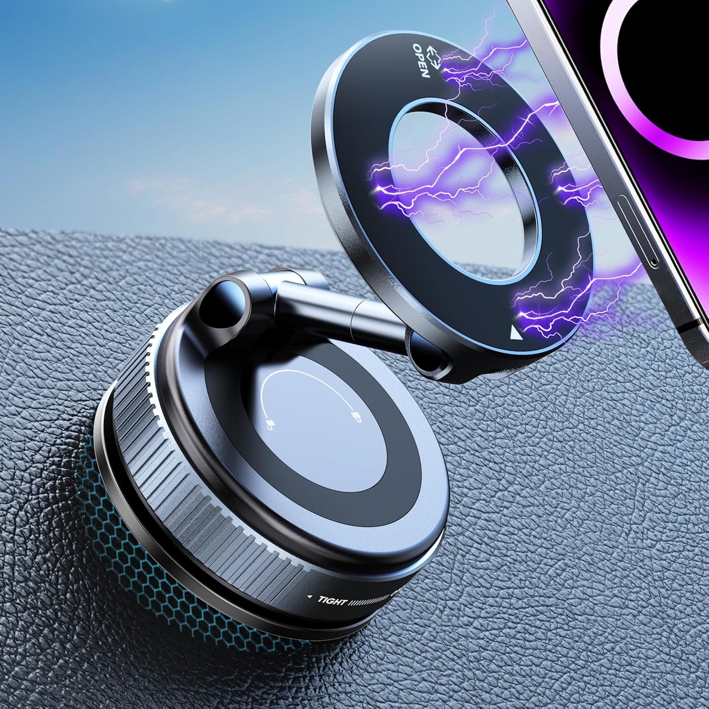 Upgraded 360 Nano Gel Vacuum Magnetic Phone Holder for Cars