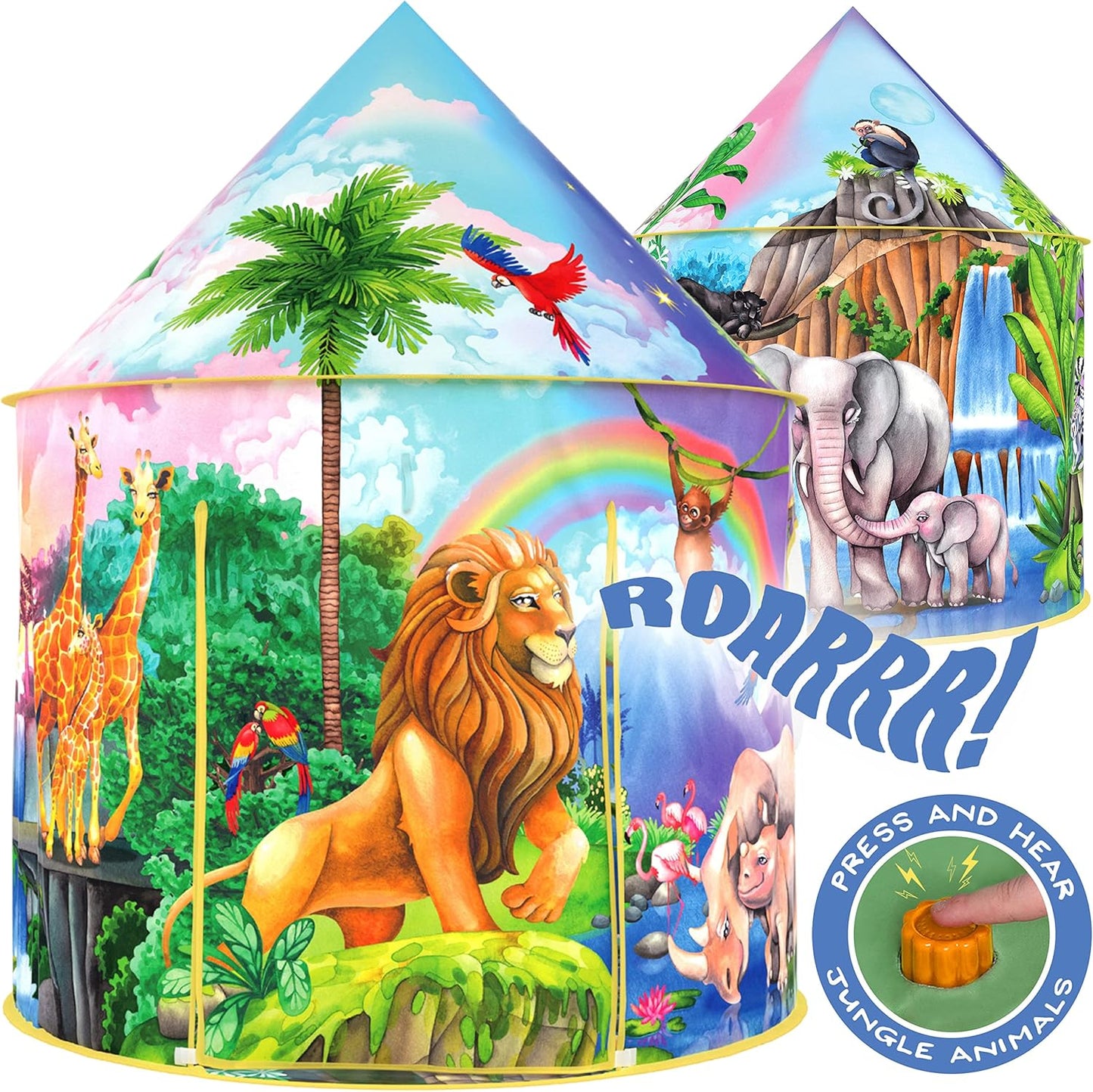 W&O Jungle Adventure Play Tent - Animal Sounds Fun!