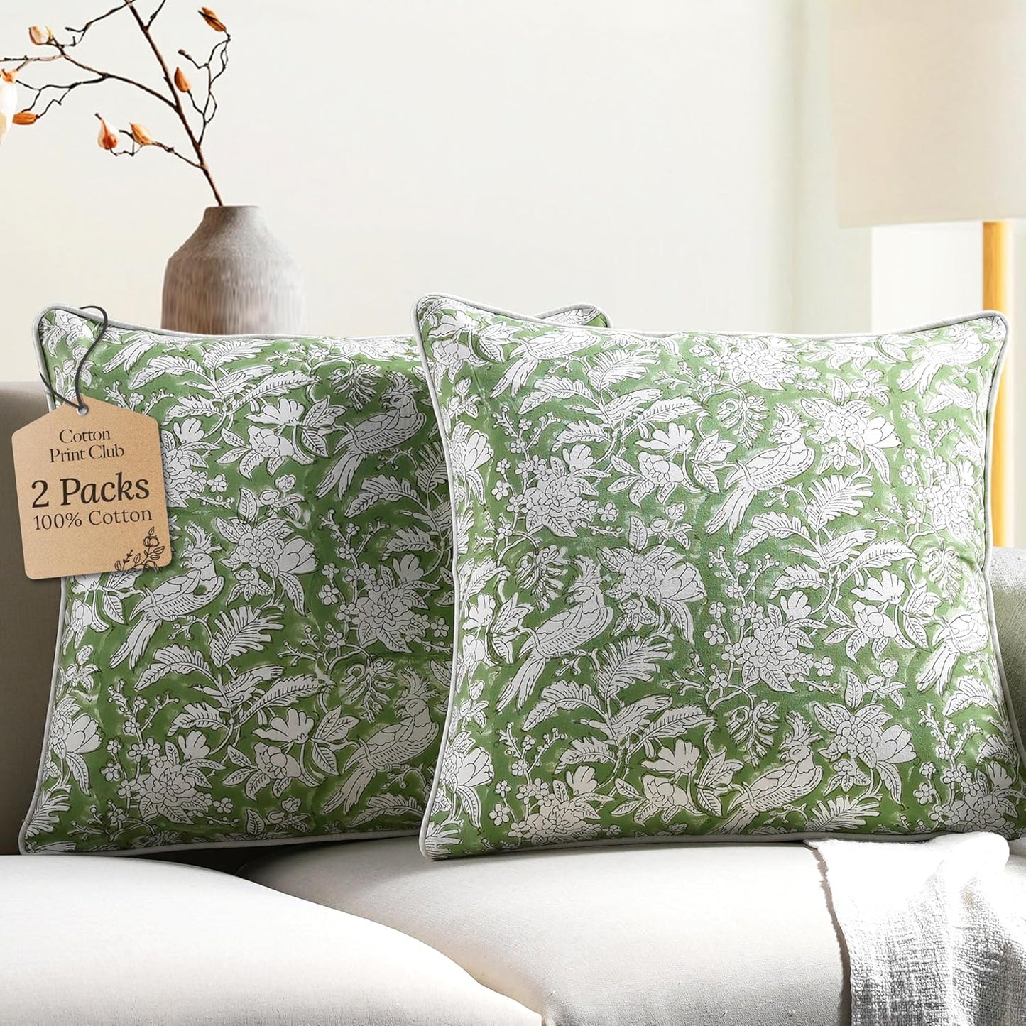 CPC 100% Cotton Throw Pillow Covers for Boho Decor