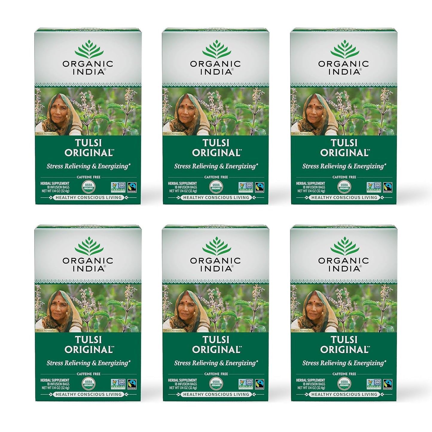 Organic India Tulsi Herbal Tea for Stress Relief and Calmness