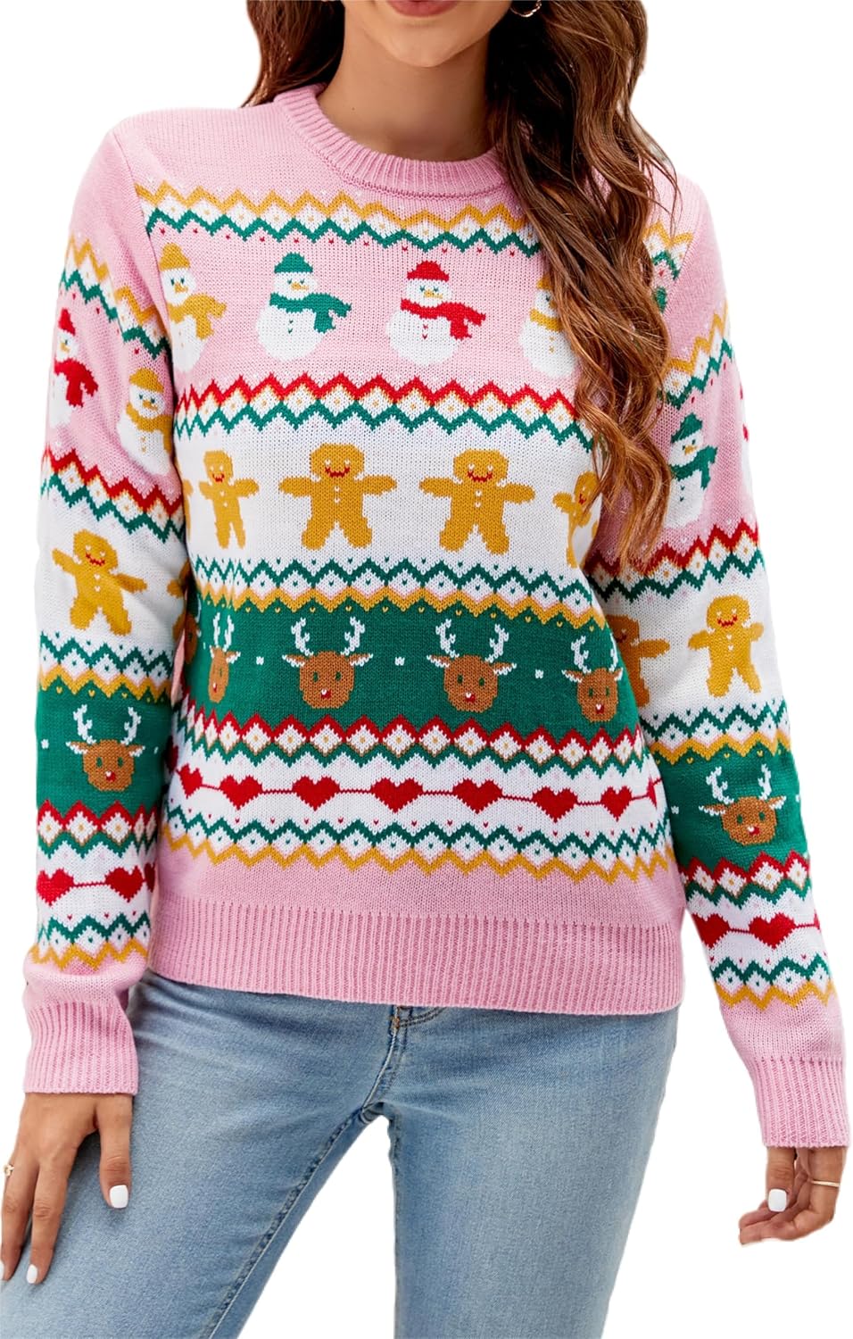 LUBOT Christmas Sweaters for Women - Cozy Ugly Knit Pullover