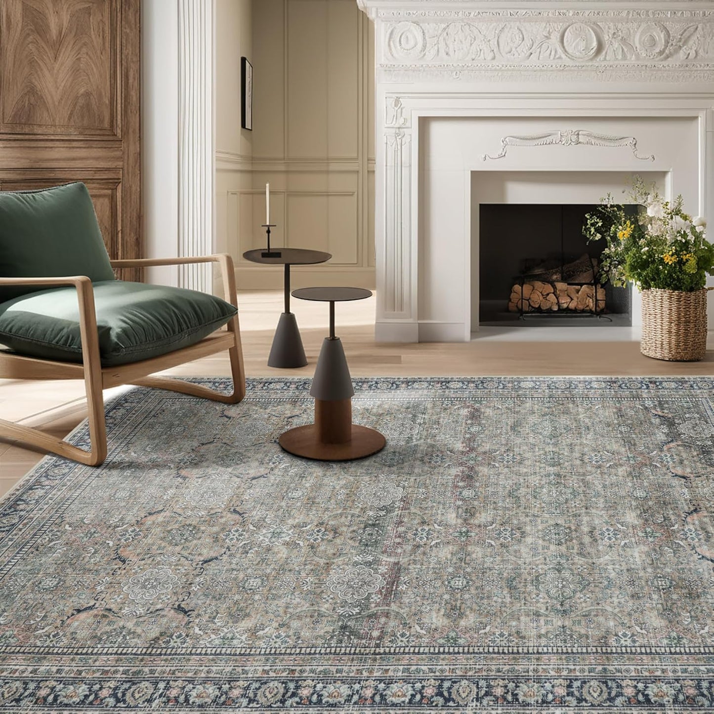 Washable 8x10 Area Rugs for Living Room and Bedroom Decor