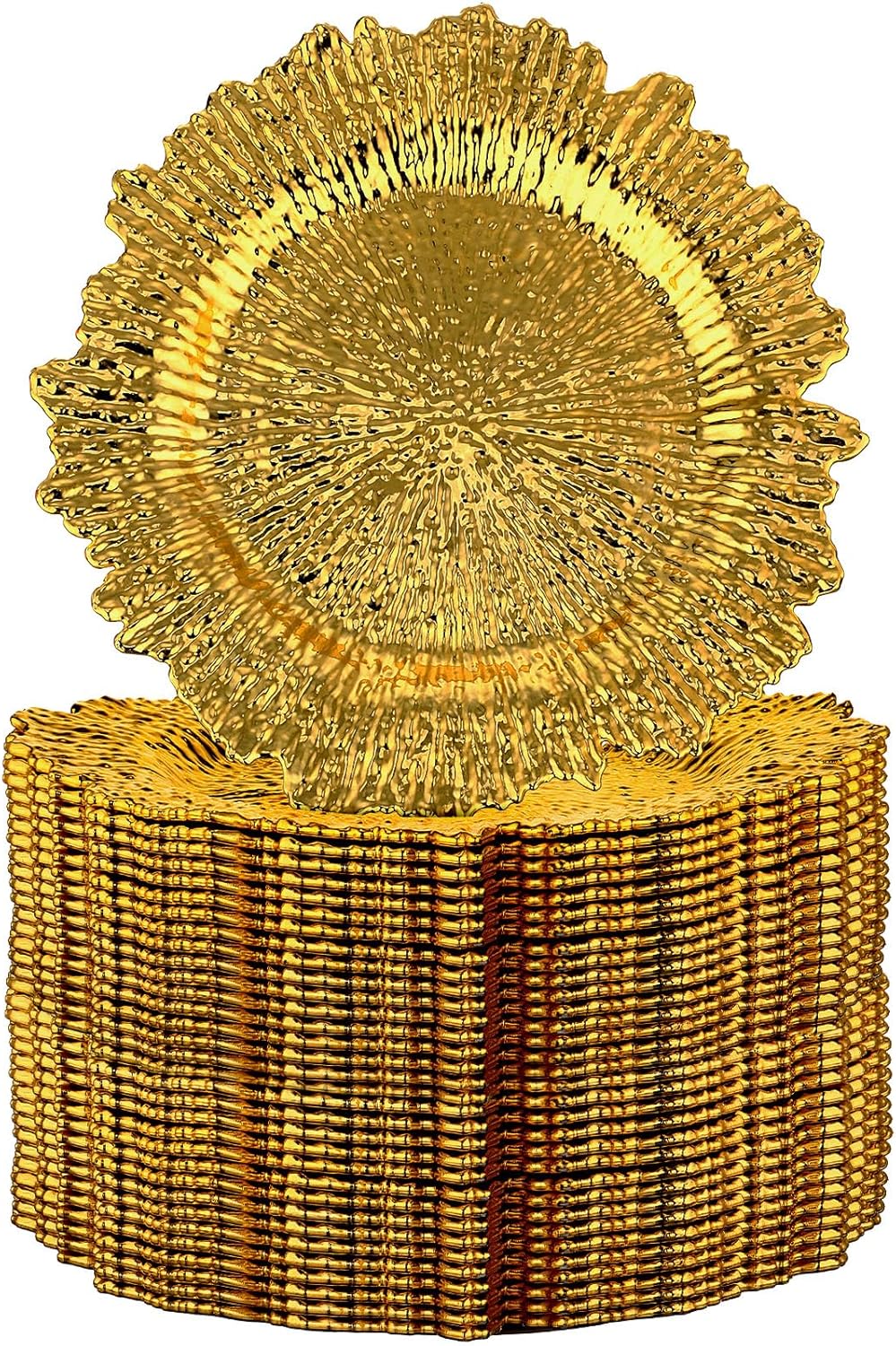 Set of 32 Gold Floral Charger Plates - Elegant Table Decor