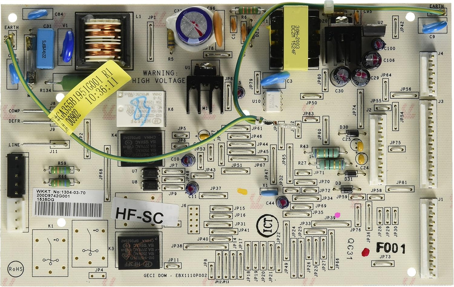 WR55X10832 GE Refrigerator Board Asm Main Control Replacement