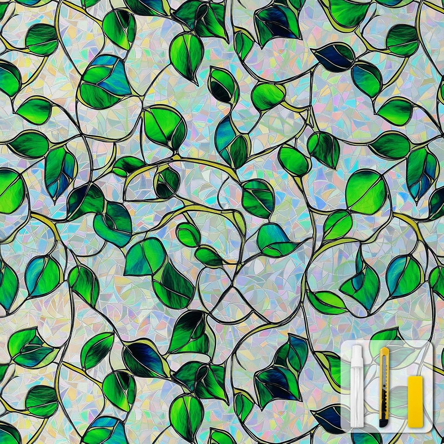Window Privacy Film Stained Glass Decorative Static Clings