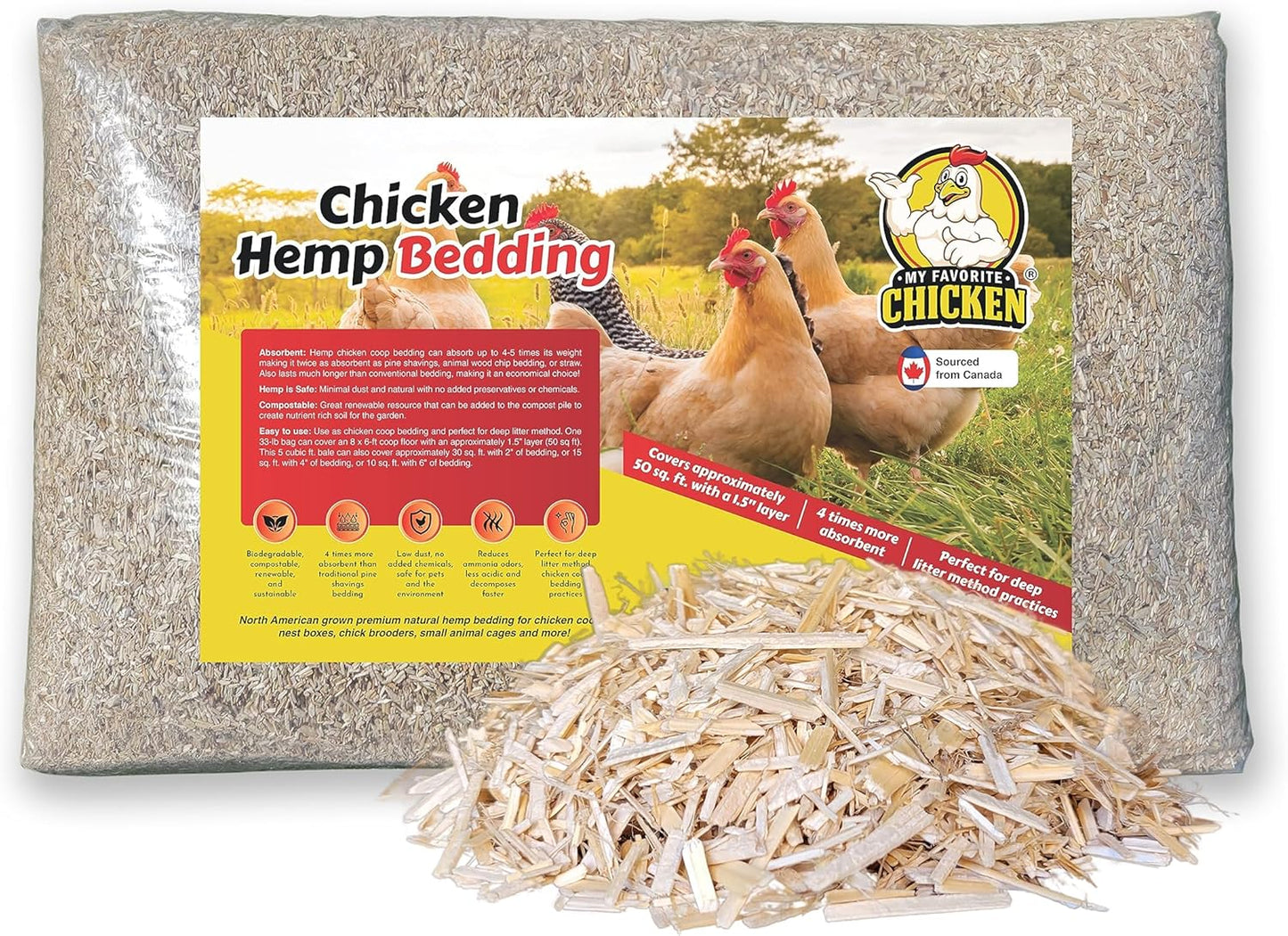 Hemp Bedding for Chicken Coop and Small Animal Litter 5cuft