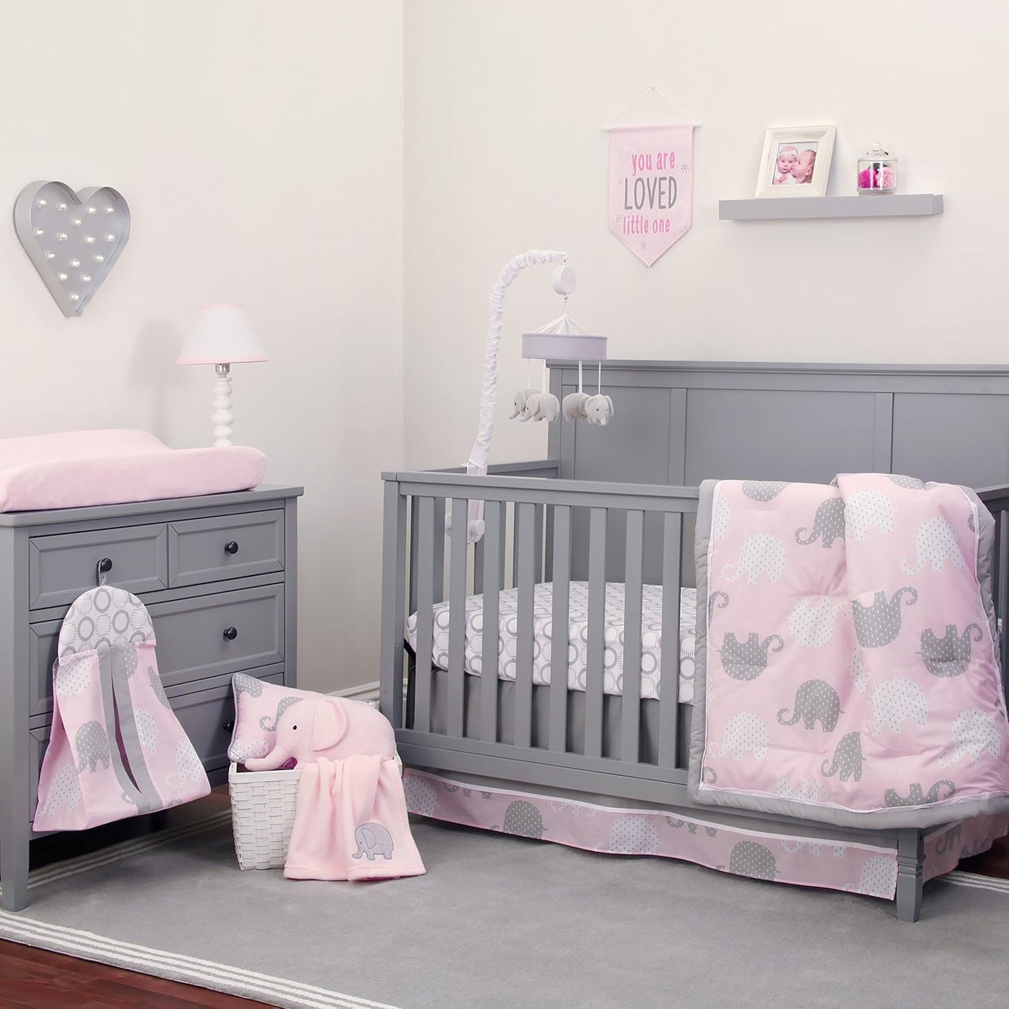 NOJO Dreamer Pink/Grey Elephant 8 Piece Comforter Set Review