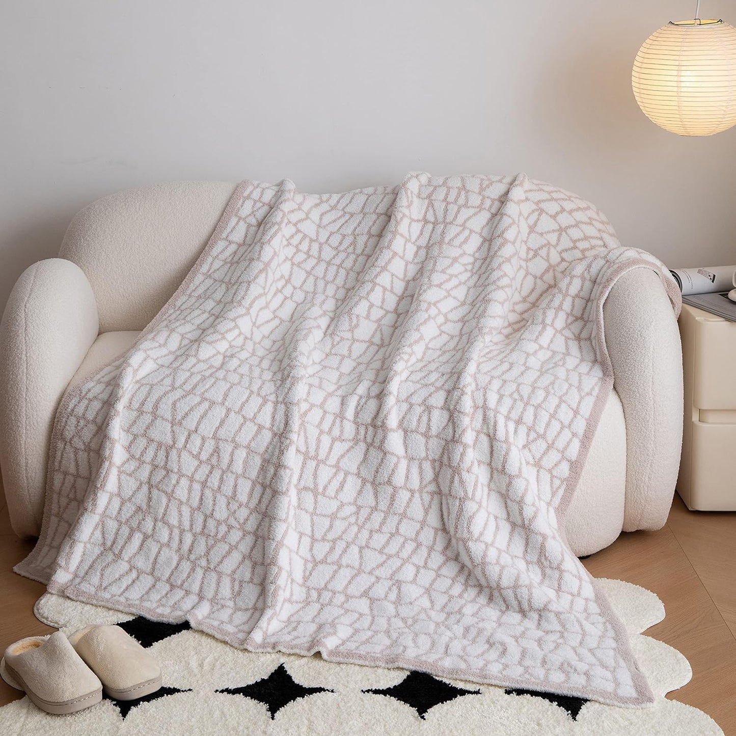 Ultra Soft Cozy Crocodile Pattern Knitted Throw Blanket 51in