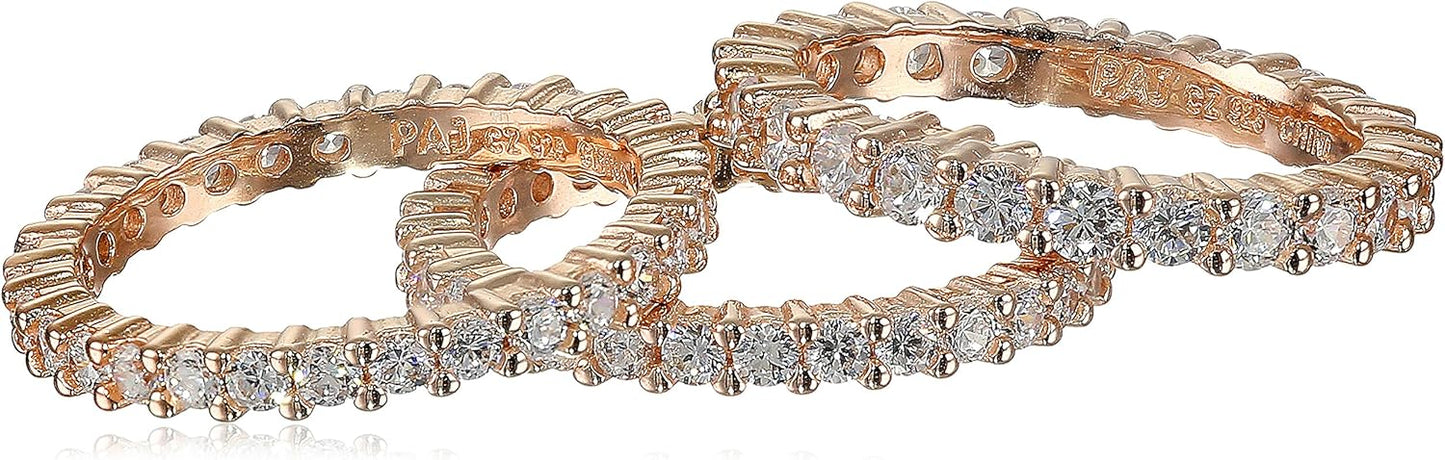 Cubic Zirconia All-Around Band Stacking Ring Set for Elegance