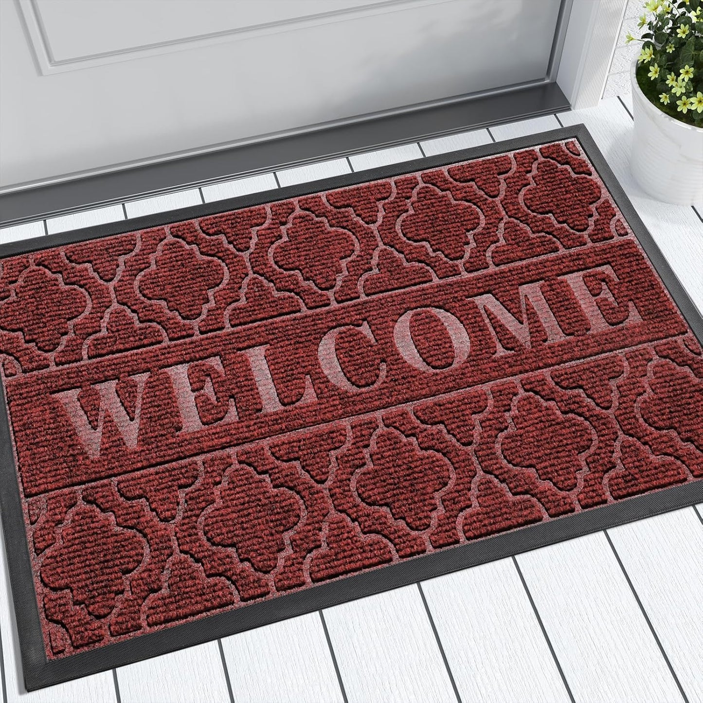 Yimobra Welcome Mat Outdoor Indoor, Heavy Duty Non-Slip Doormat