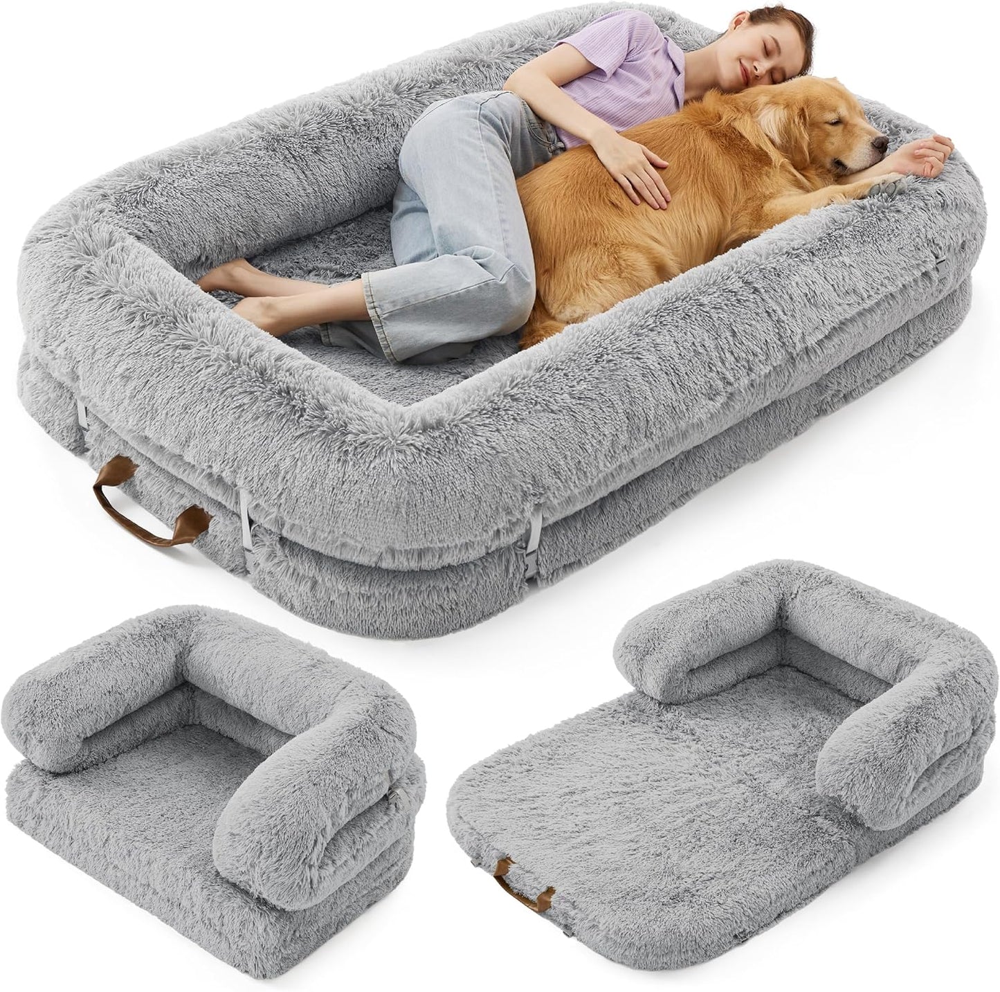 LE SURE Foldable Human Dog Bed - 3 in 1 Cozy Comfort