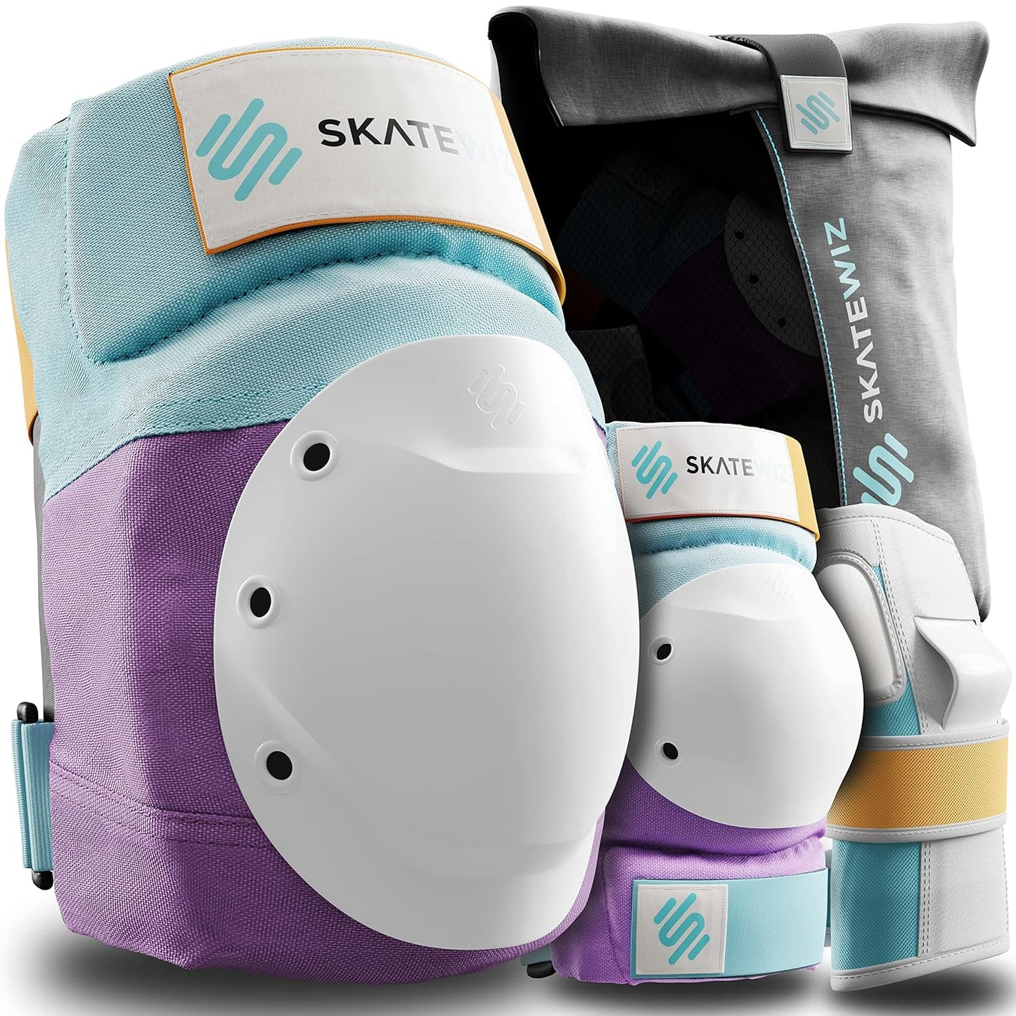 SKATEWIZ Knee and Elbow Pads Set for Adults - Safety Gear