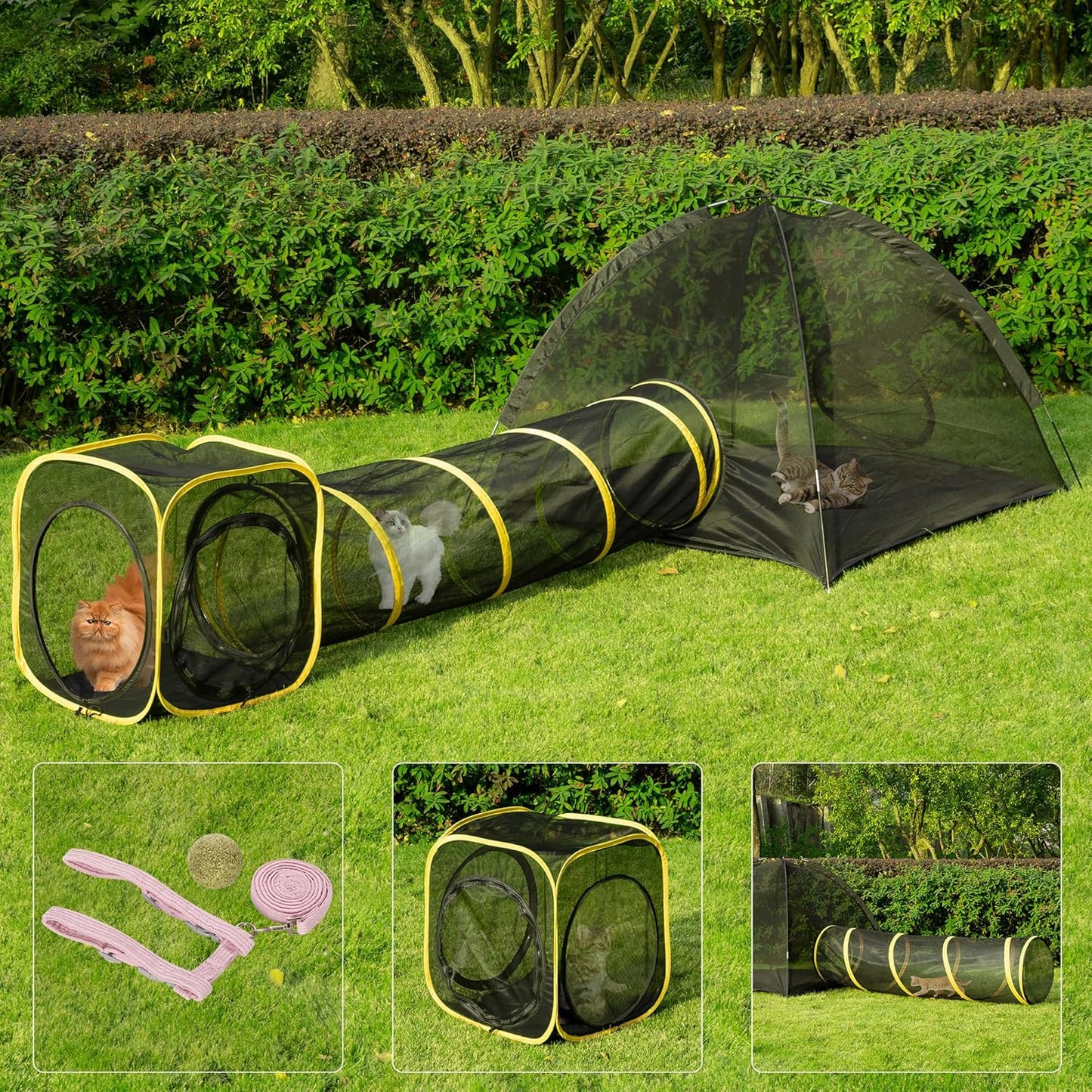 VIVOHOME Outdoor Cat Enclosures 3-in-1 Catio for Cats and Pets