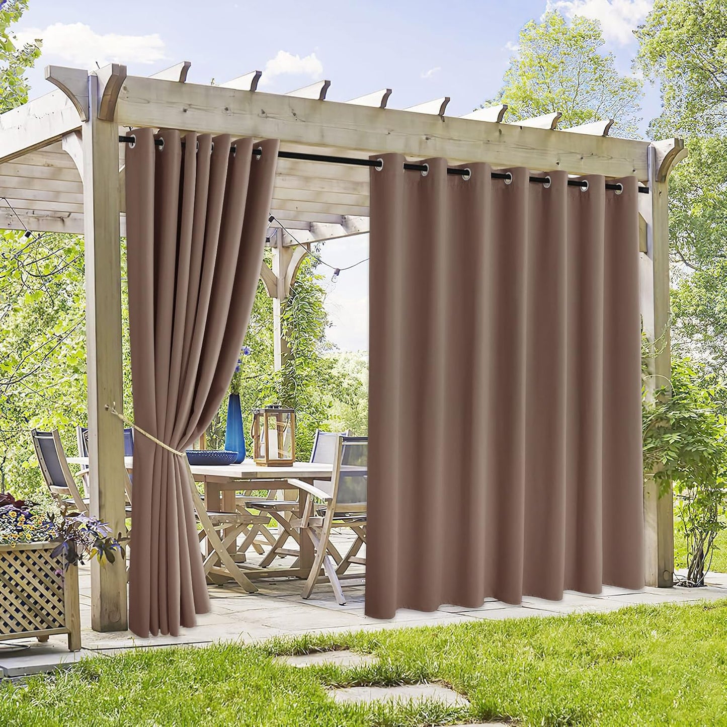 RYB HOME Extra Wide Outdoor Curtains for Privacy and Style