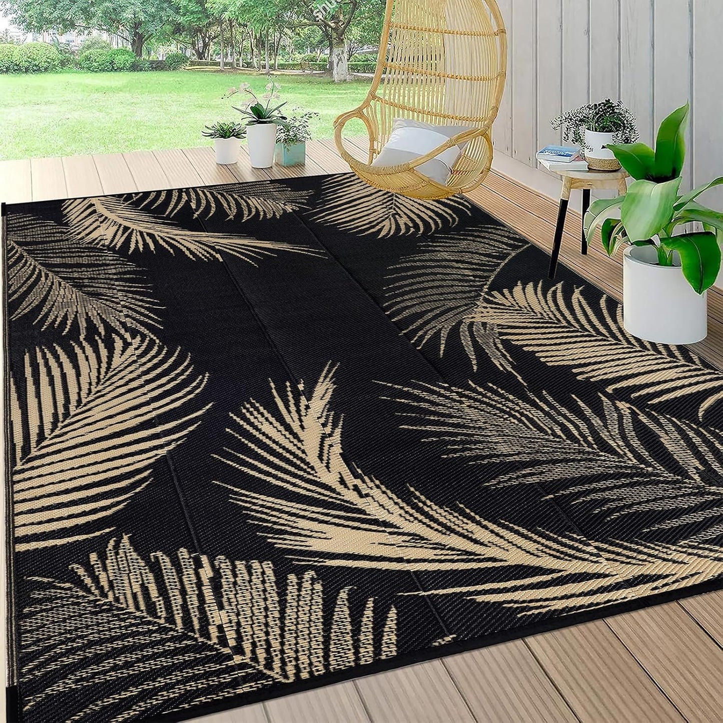 Pauwer Waterproof Outdoor Rug 6x9 for Patio and Camping