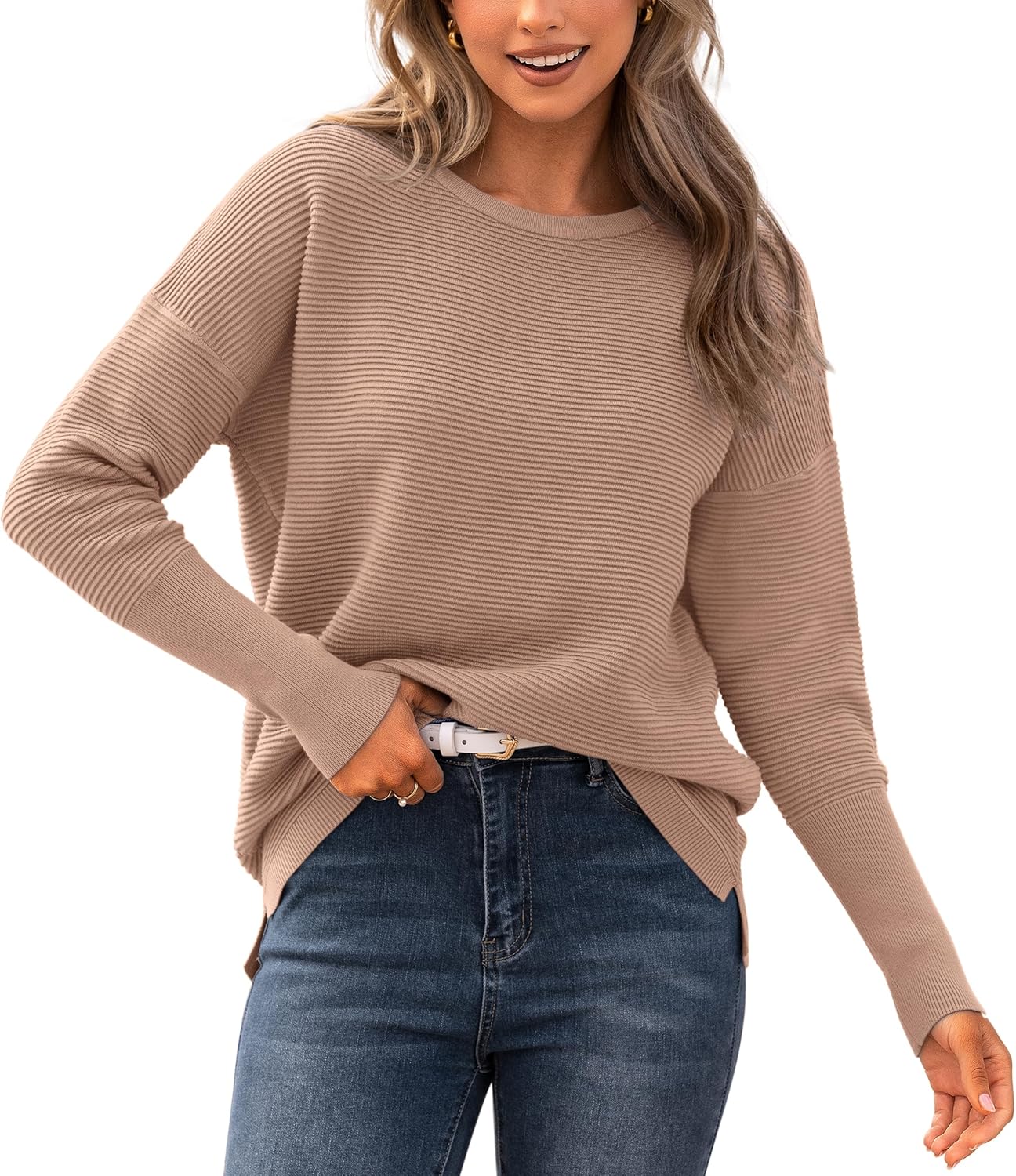 BTFBM Fall Sweaters for Women: Cozy Long Sleeve Pullover Tops