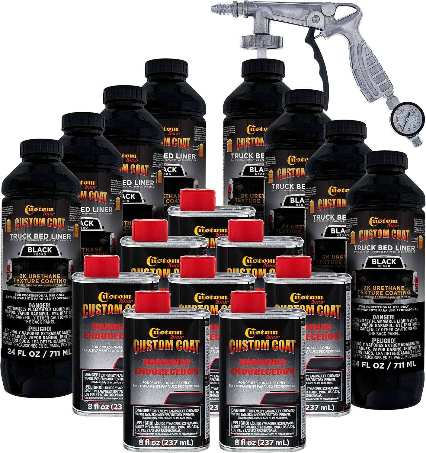 Custom Coat Black 2 Gallon Urethane Spray-On Truck Bed Liner Kit