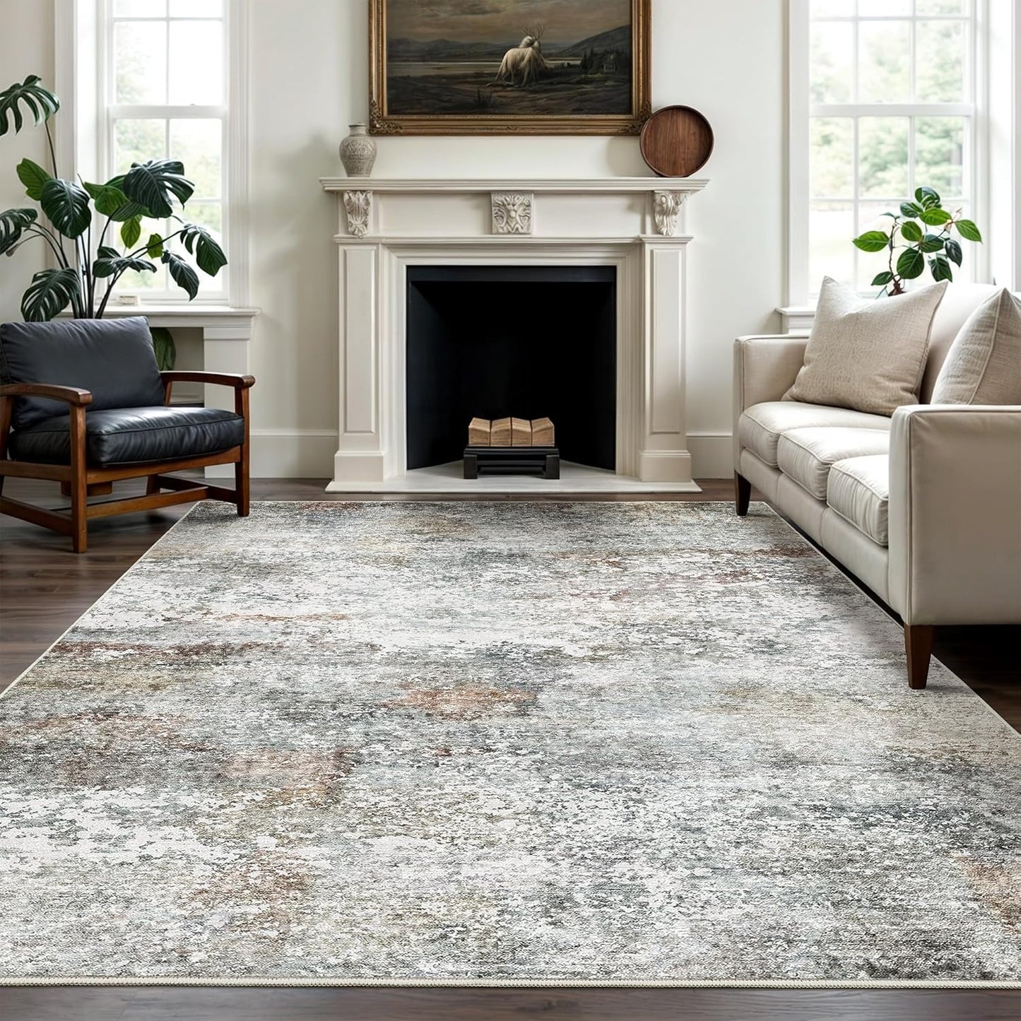 Art&Tuft Washable Rug with Anti-Slip Backing for Living Room
