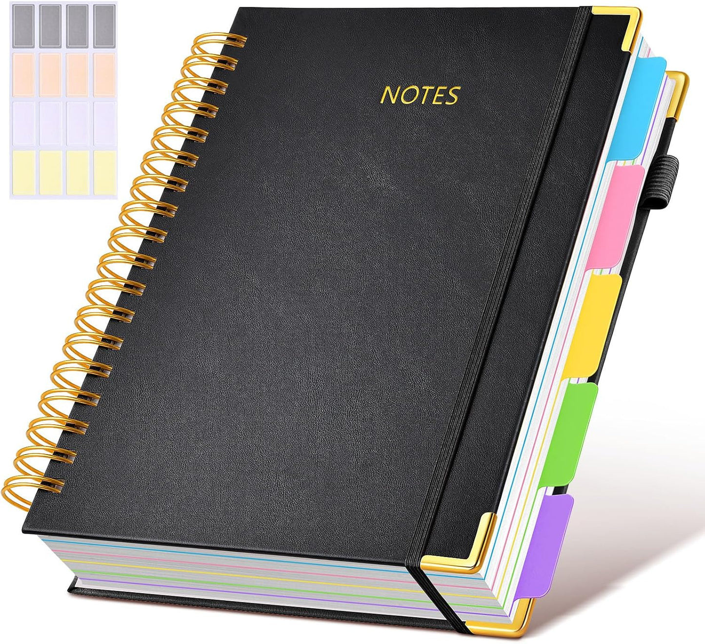 Dilitego Leather Spiral Notebook with Dividers, 300 Pages, College Ruled - Organize in Style!