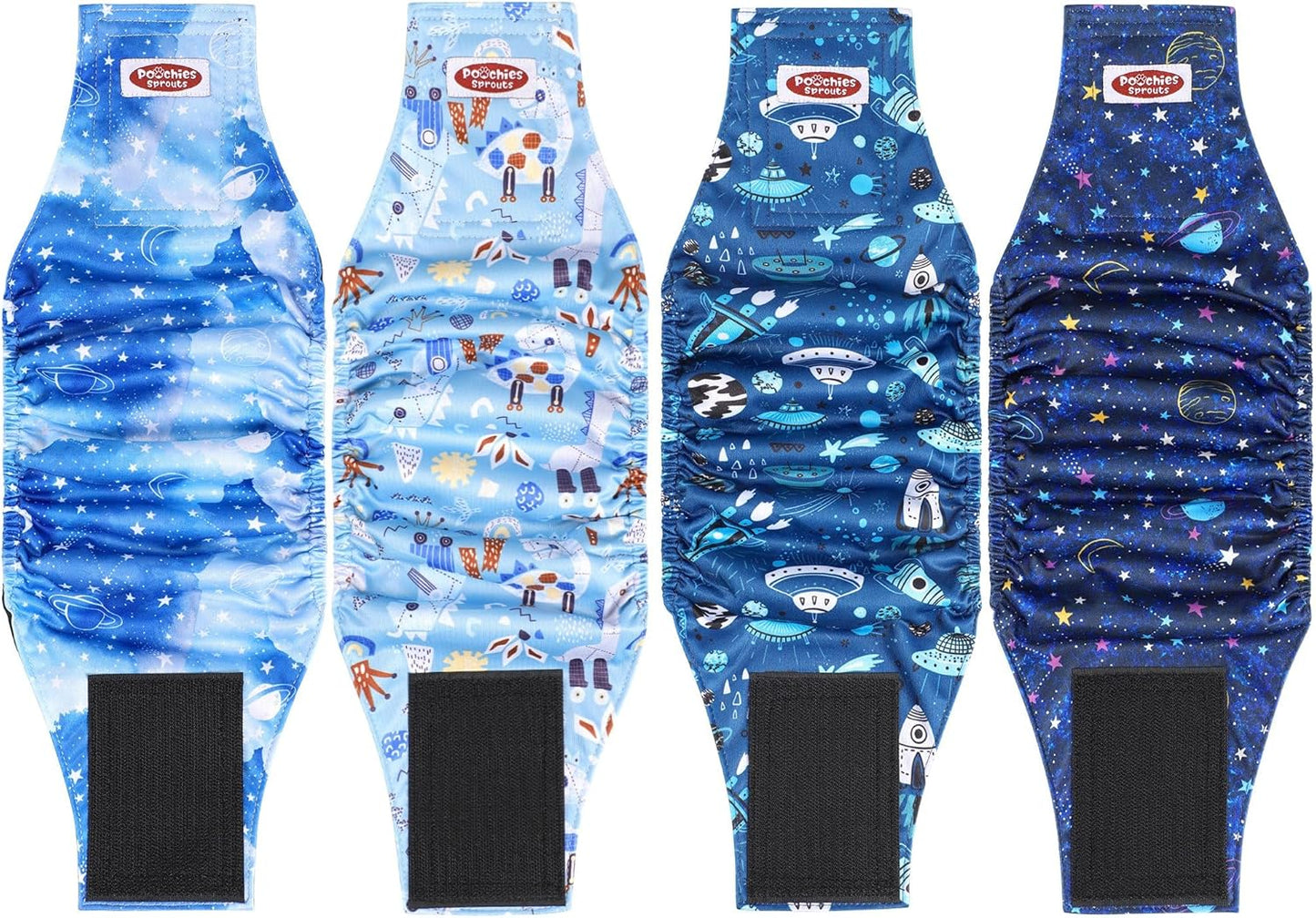 Reusable Washable Male Dog Diapers - Pack of 4 | Poochies Sprouts