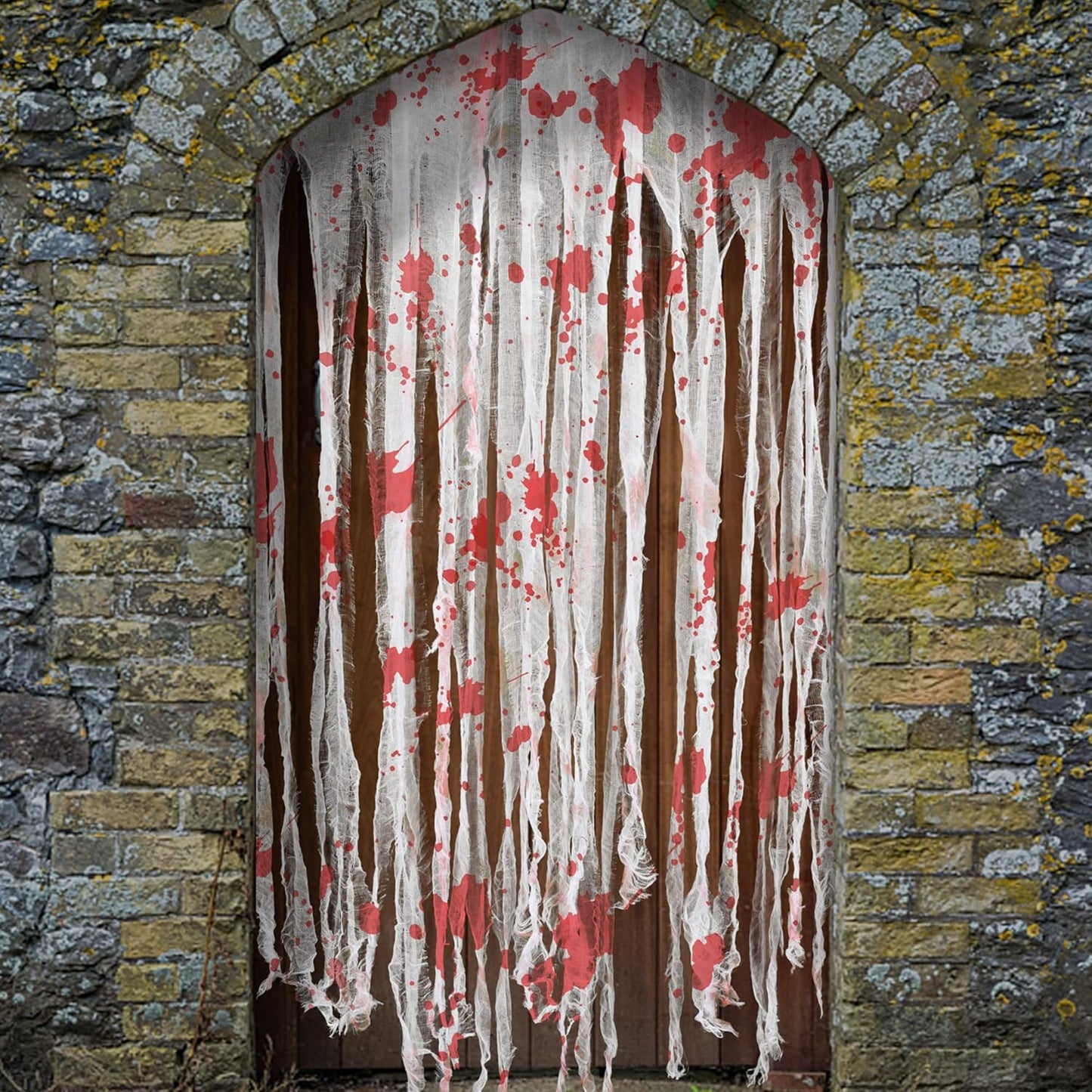 Creepy Bloody 4-Piece Halloween Door Curtain Set