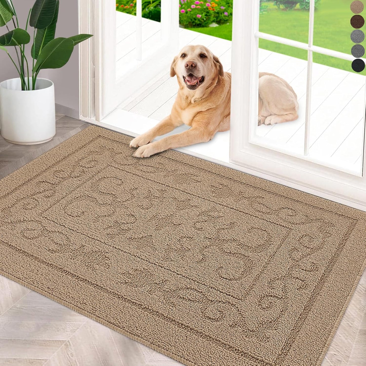 FONEYI Indoor Door Mat 36in x 59in - Non-Slip, Washable Rug