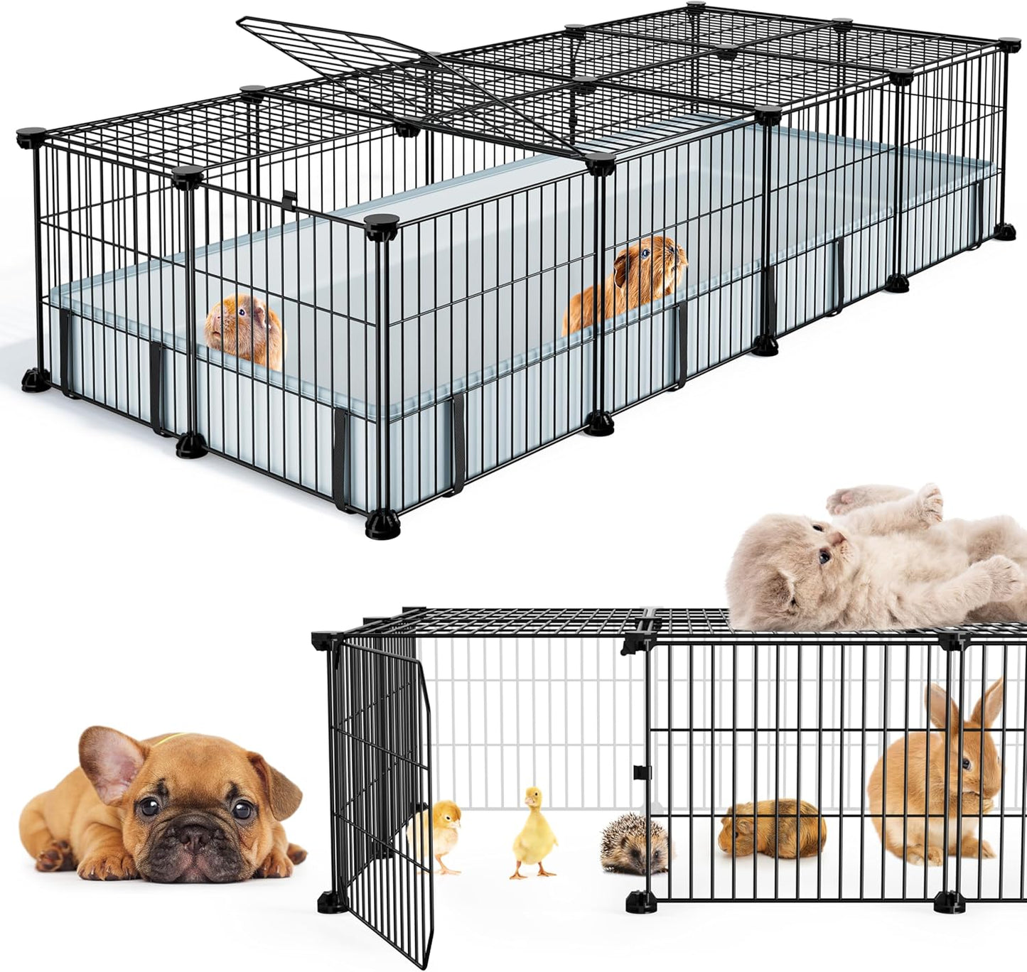 Spacious Guinea Pig Cages for 2 with Waterproof Mat and Design