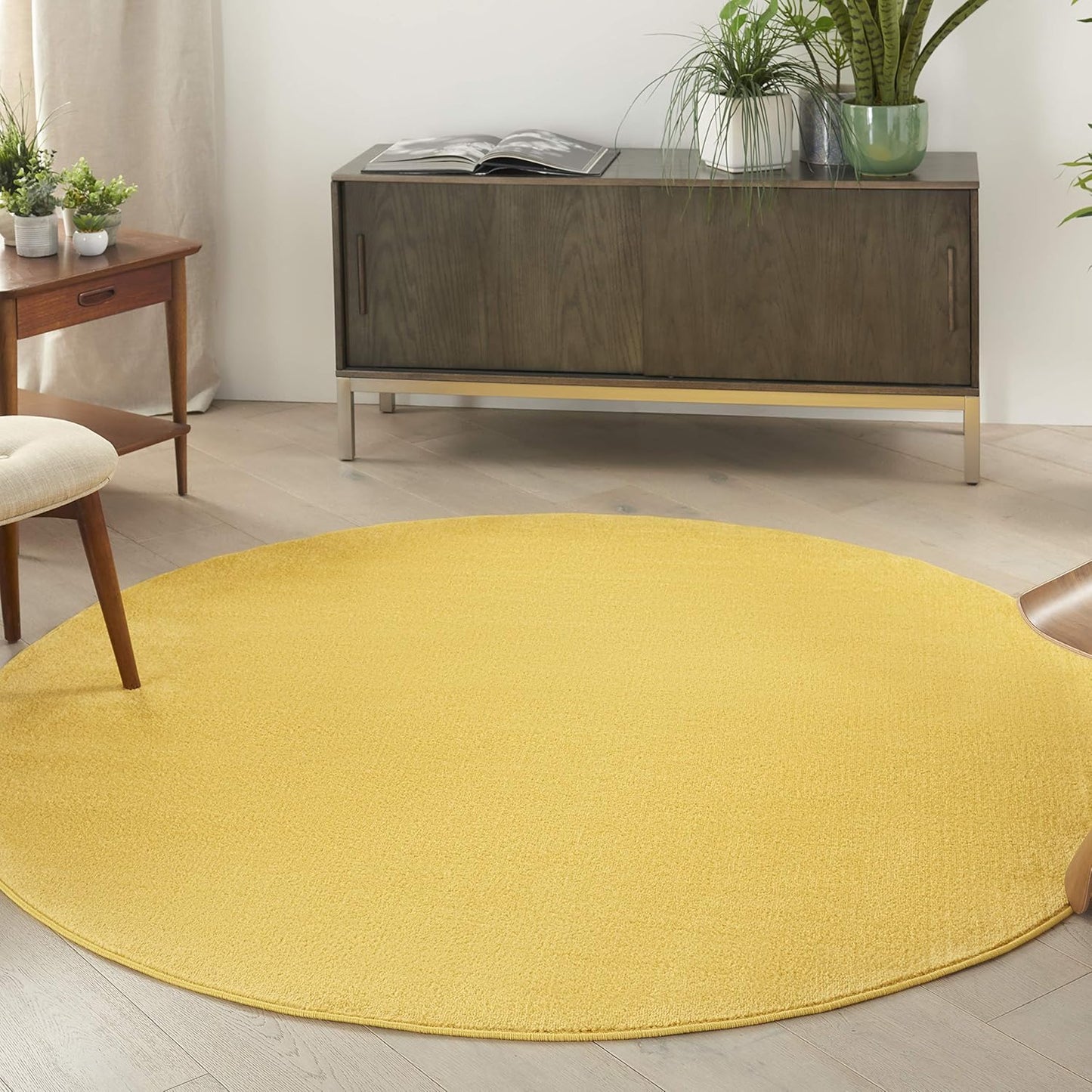 Nourison Essentials Indoor/Outdoor Yellow 6ft Round Area Rug Review