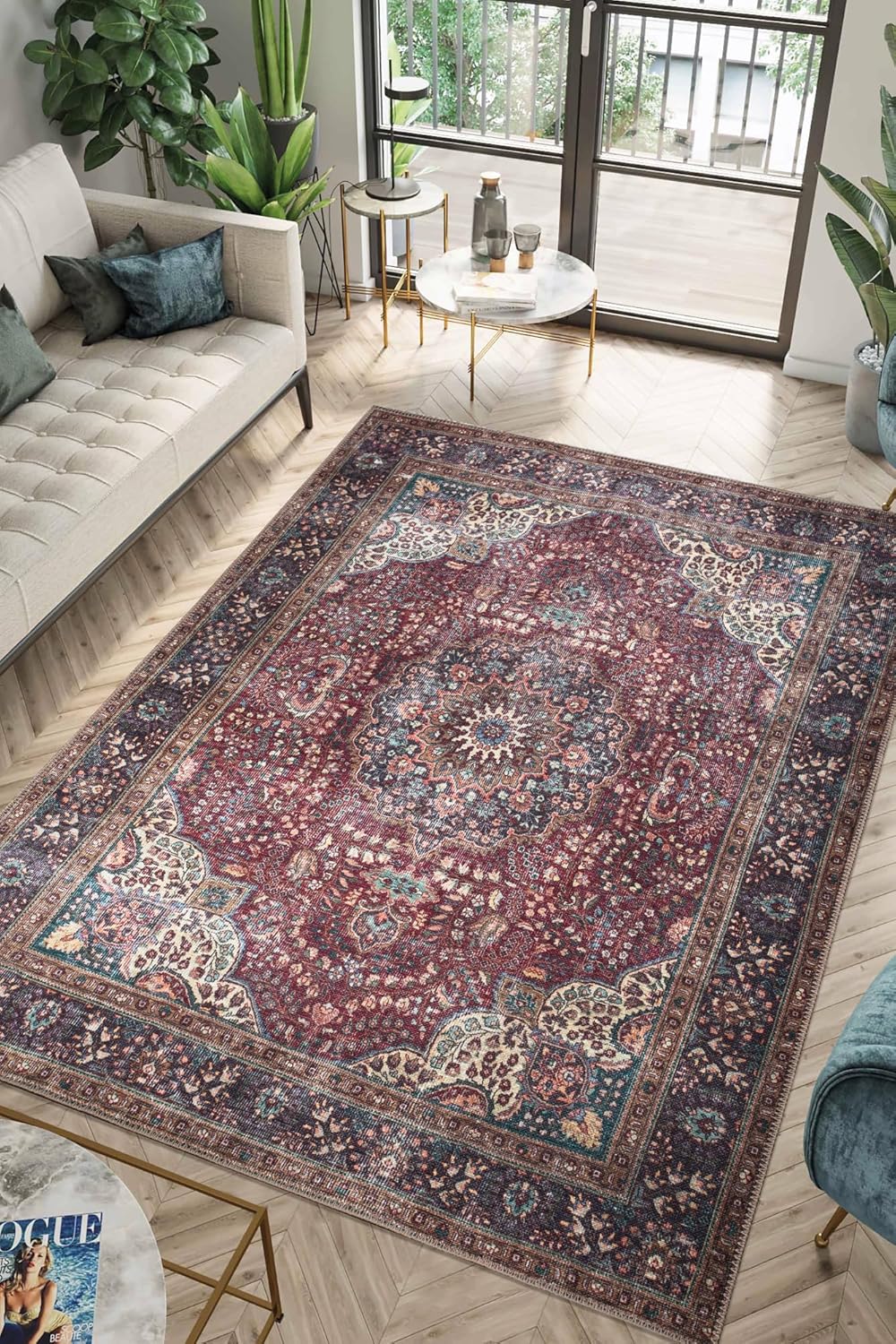 Keen Home Design 6x9 Rug - Vintage Machine Washable Area Rug