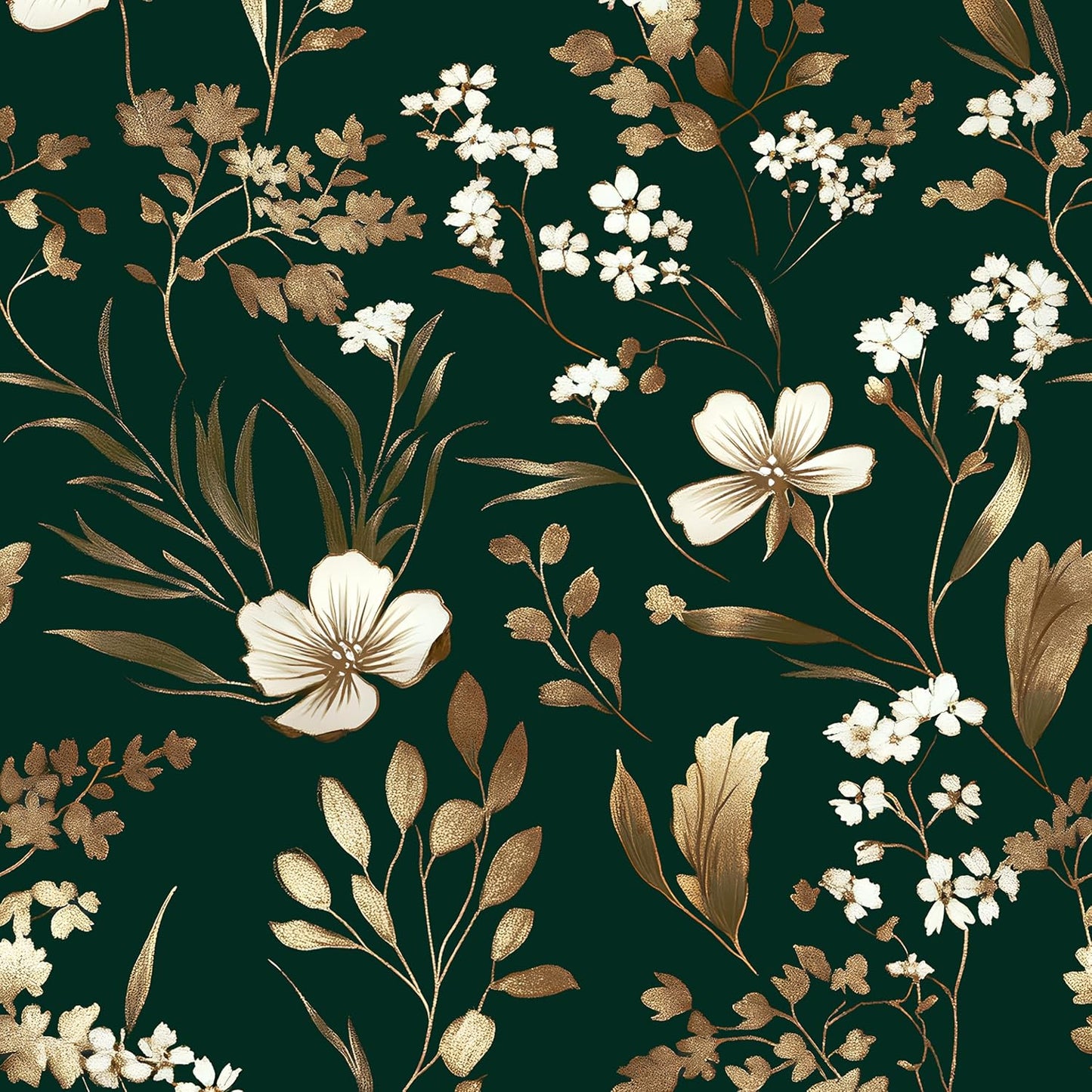 Green Floral Peel and Stick Wallpaper for Vintage Home Decor