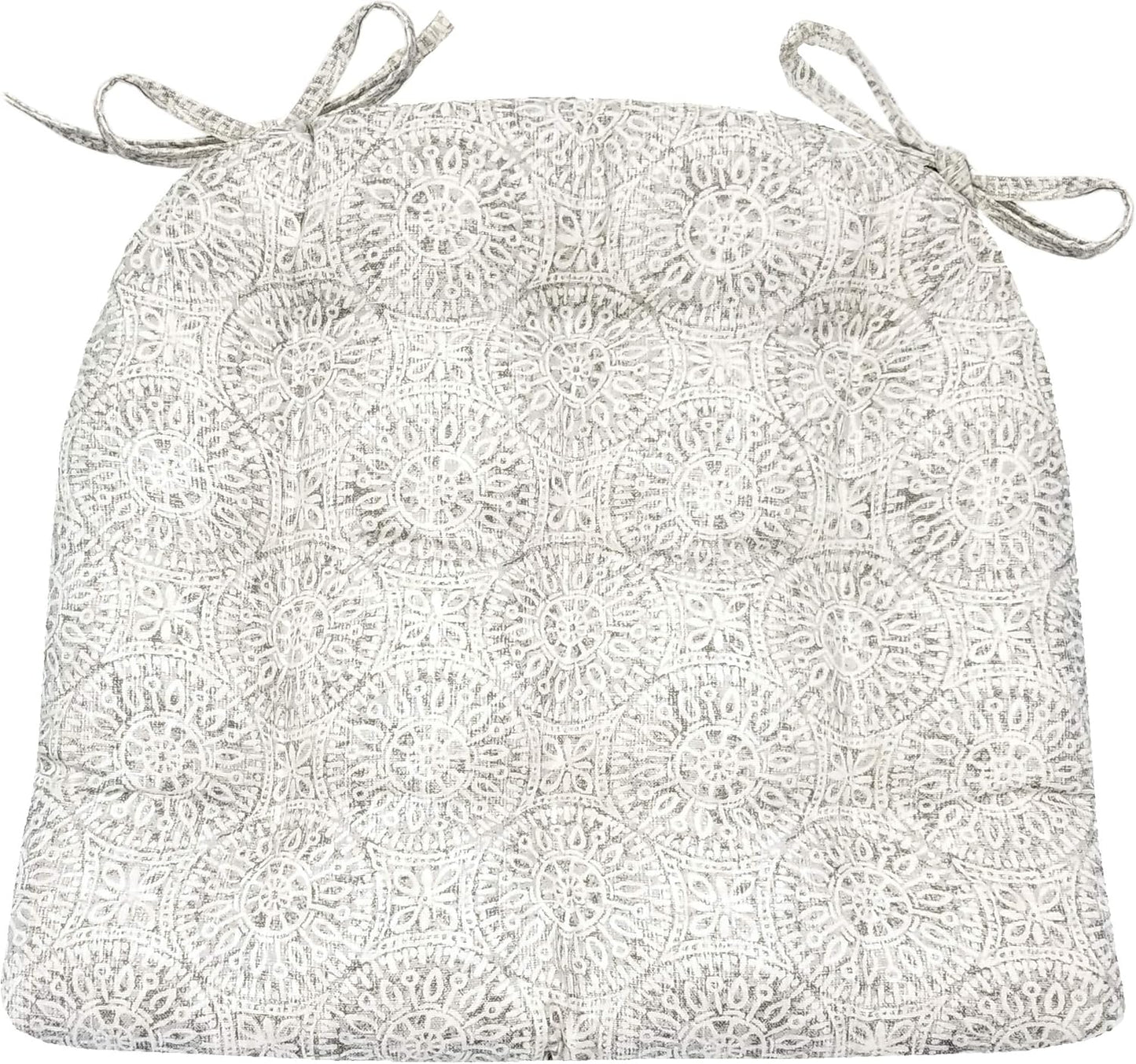 Tibet Grey Dining Chair Pad with Ties - Comfortable Cushion