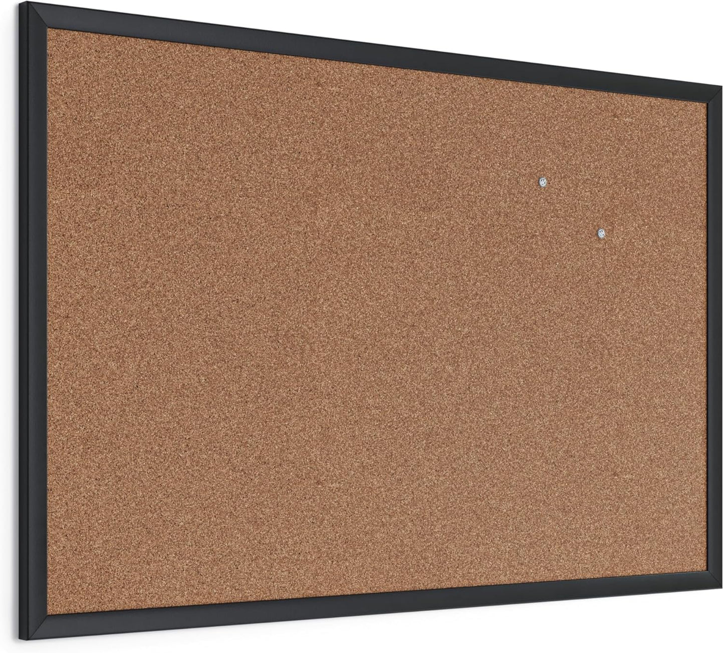 U Brands Cork Bulletin Board with Black Wood Frame, 24in x 36in