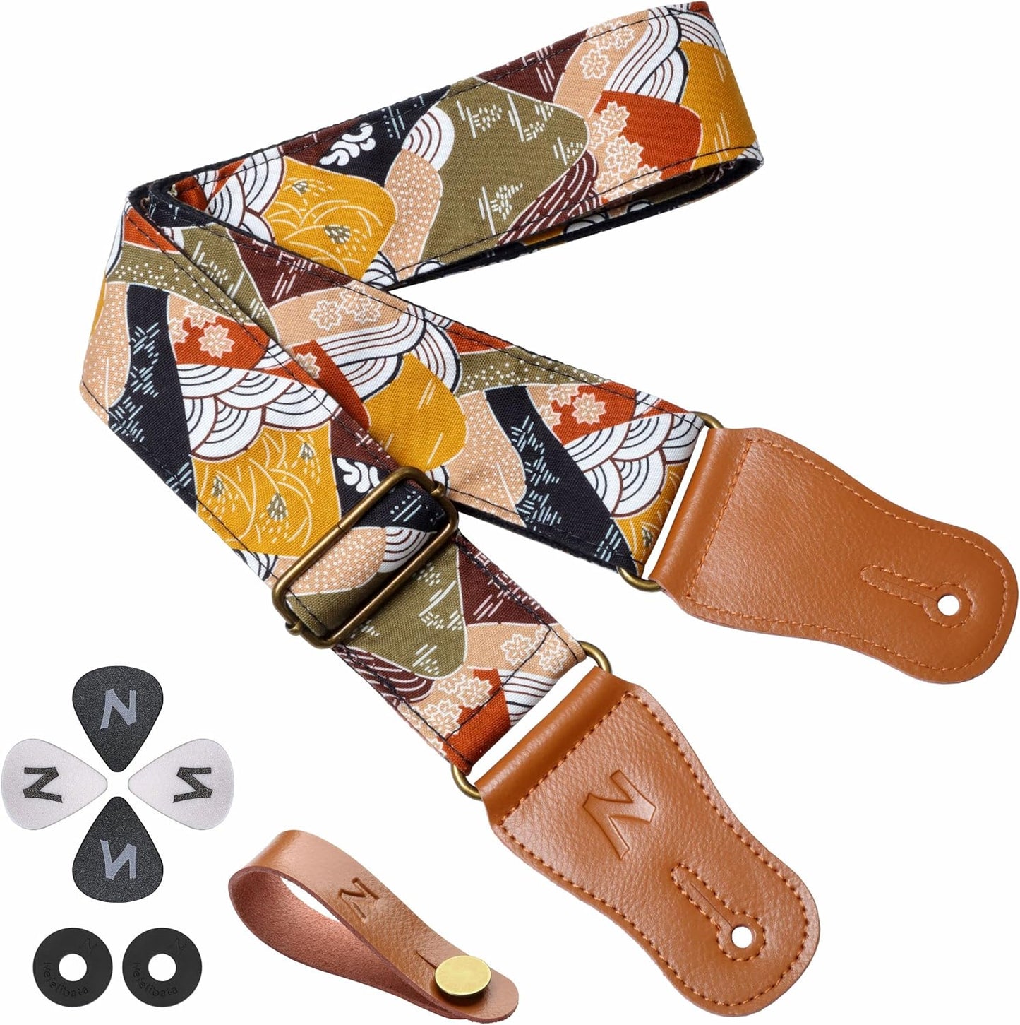 Nefelibata Cotton Guitar Strap Set: Comfort & Security